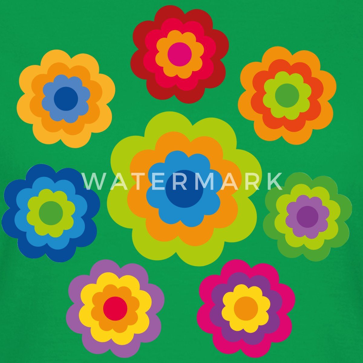 Spreadshirt T-Shirt 70er Jahre Hippie Flower günstig online kaufen