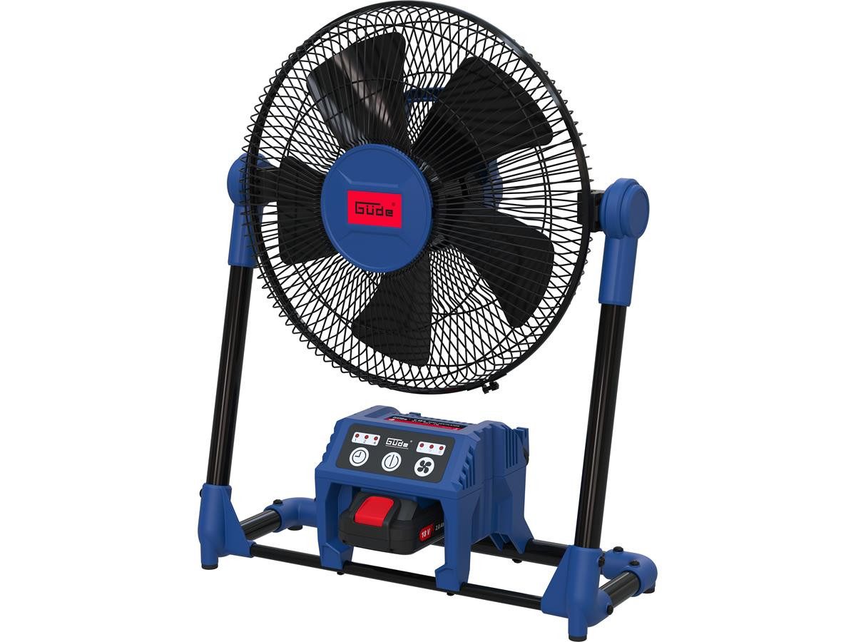 Güde Akku-Ventilator V 18-201-05, Akku- oder 230V Netzbetrieb - inkl. 2,0 Ah Akku & Ladestation