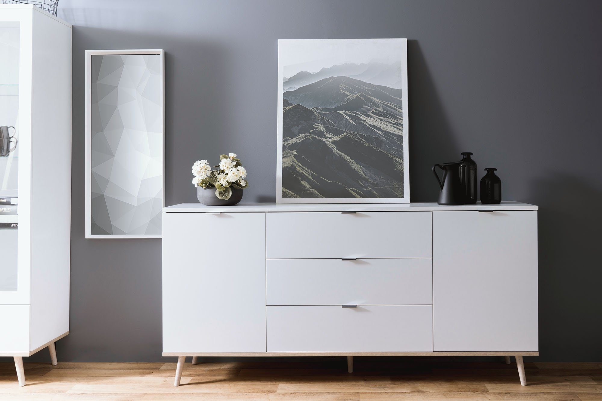 Newroom Sideboard »Elia«, Weiß Kommode Skandinavisch Anrichte Highboard  Wohnzimmer Schlafzimmer online kaufen | OTTO