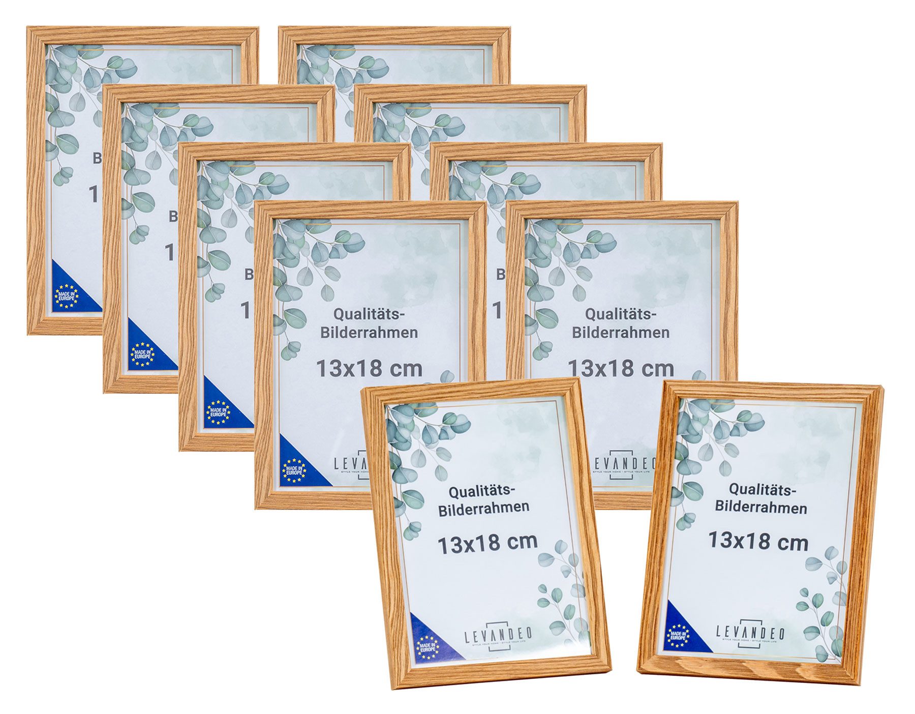 Levandeo® Bilderrahmen, 10er Set Bilderrahmen Echtholz günstig online kaufen