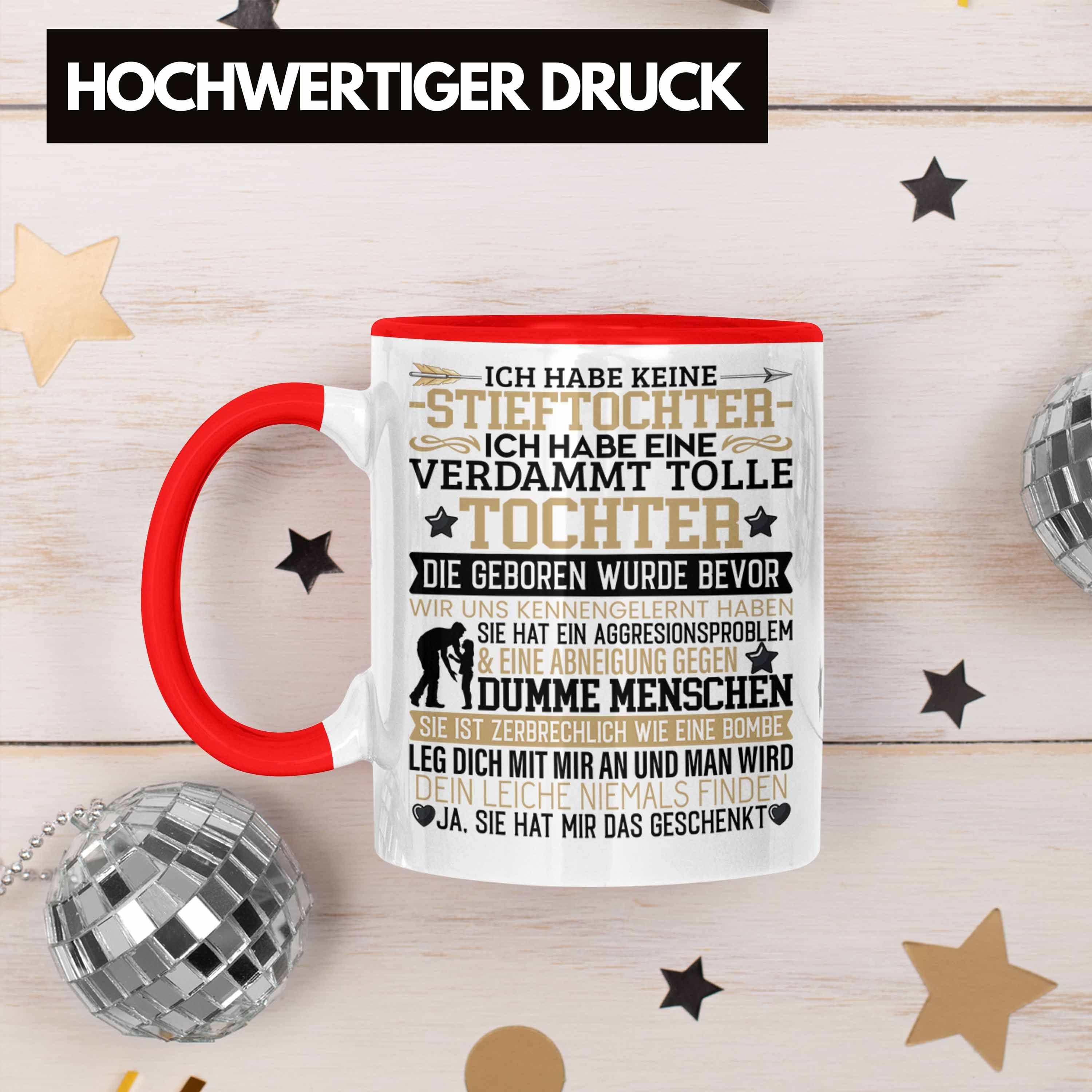 Trendation Stiefpapa von Stiefvater Papa Rot Tasse Bonus Tasse Geschenkidee Geschenk Tocht