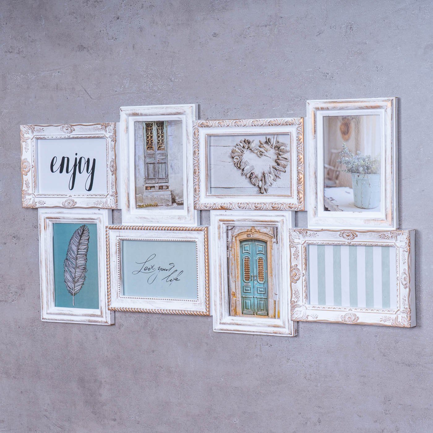 Levandeo® Bilderrahmen Collage, Bilderrahmen weiß gold günstig online kaufen