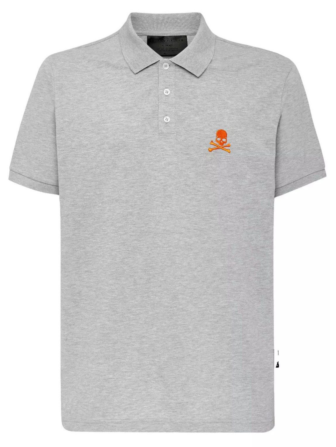 PHILIPP PLEIN Poloshirt Polo Hemd Totenkopf Slim Fit Gesticktes Logo,zwei Seitenschlitzen und doppelter Nadelstichnaht