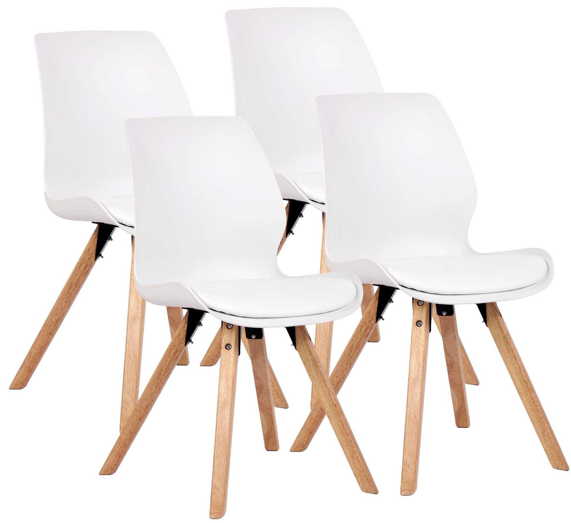 CLP Esszimmerstuhl Luna (4er Set), Kunststoff/ Kunstleder/ Stoff/ Samt