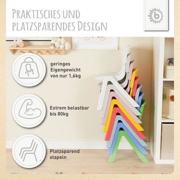 BIECO Stuhl Bieco Kinderstuhl bis 80 kg belastbar, stapelbar & kippsicher Für Innen und Außen Kinder Stuhl Sitzbank Kinder Stuhl Kleinkind Kindertisch mit Stühle Sitzhocker Kinder Safety 1st