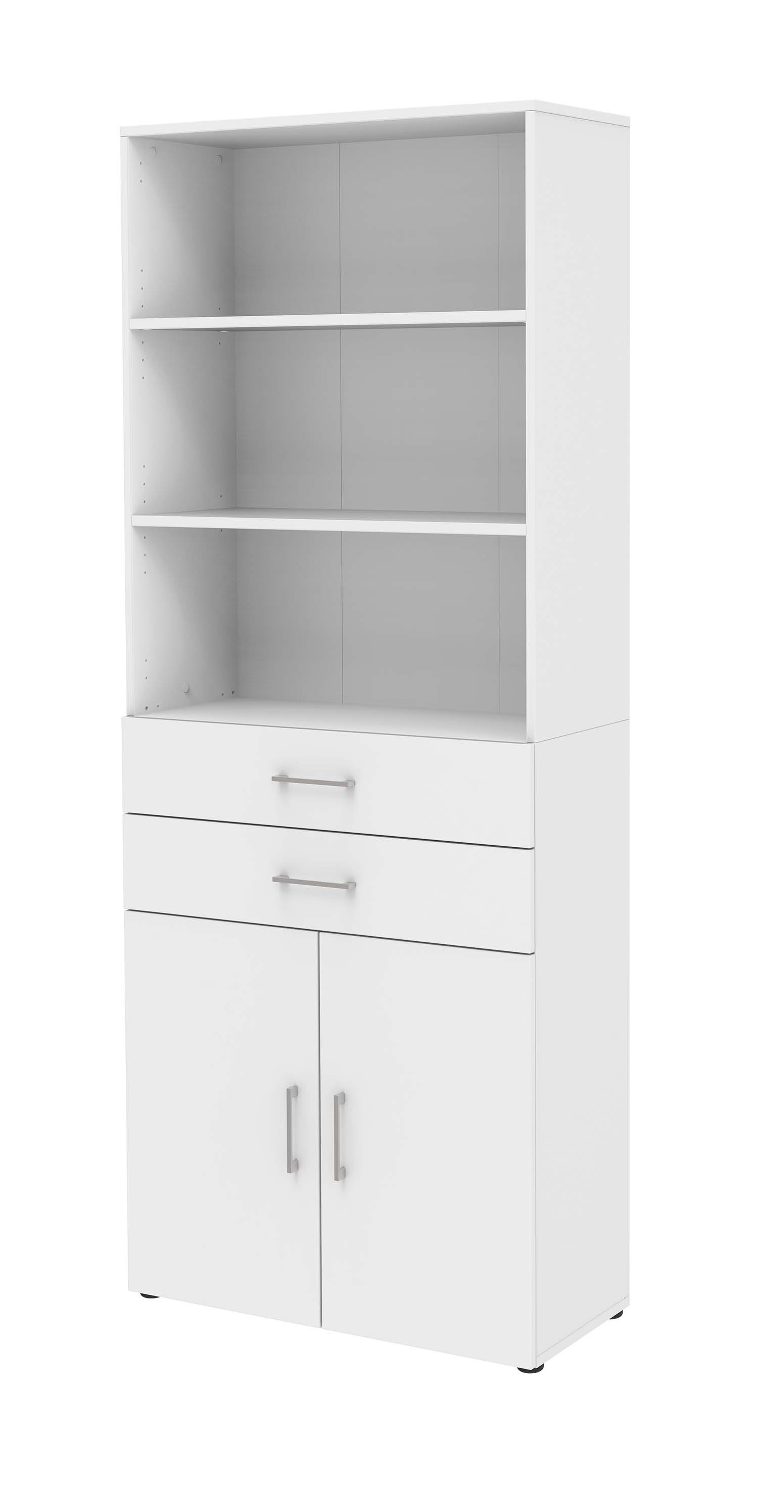 röhr Aktenschrank Aktenschrank IX - Zweitürig, Schubkästen, offene Fächer - Weiß