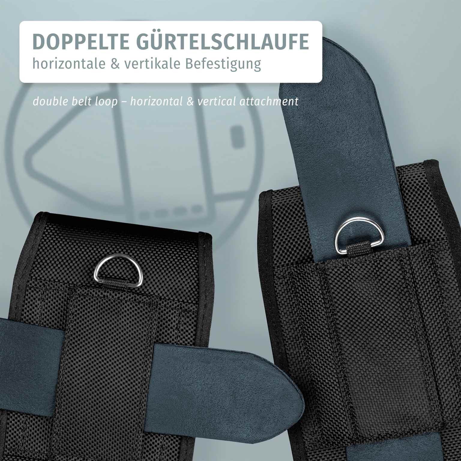 moex Handyhülle für Samsung Galaxy A55 5G Handytasche Agility Case Schwarz 6,5 Zoll, Handy Gürteltasche Outdoor Hülle Gürtel Nylon Schutzhülle Karabiner – Bild 4 von 5