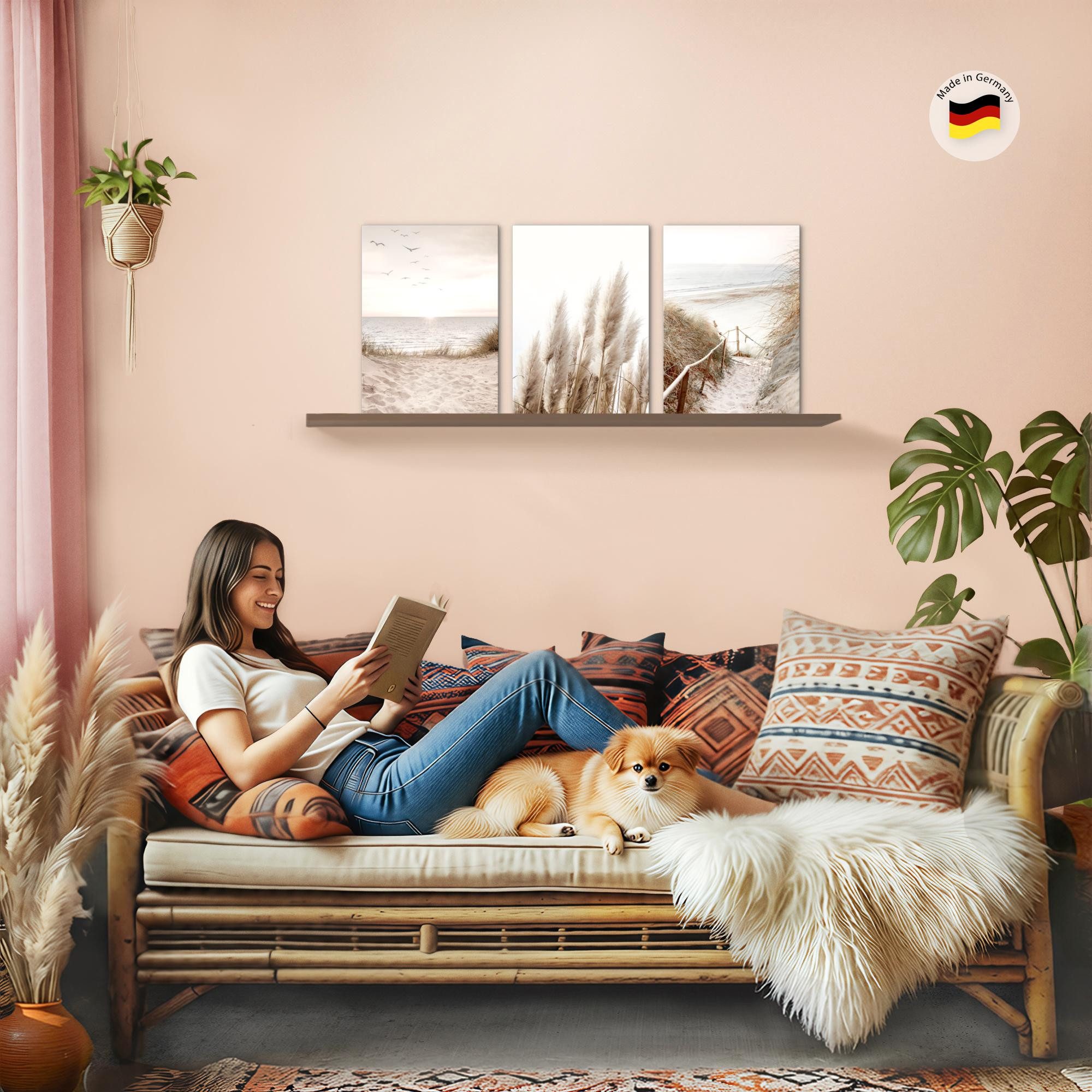 Novart Wandbild Boho Abstrakt Wohnzimmer Schlafzimmer Dekoration Kunstdruck, Boho – Bild 3 von 5