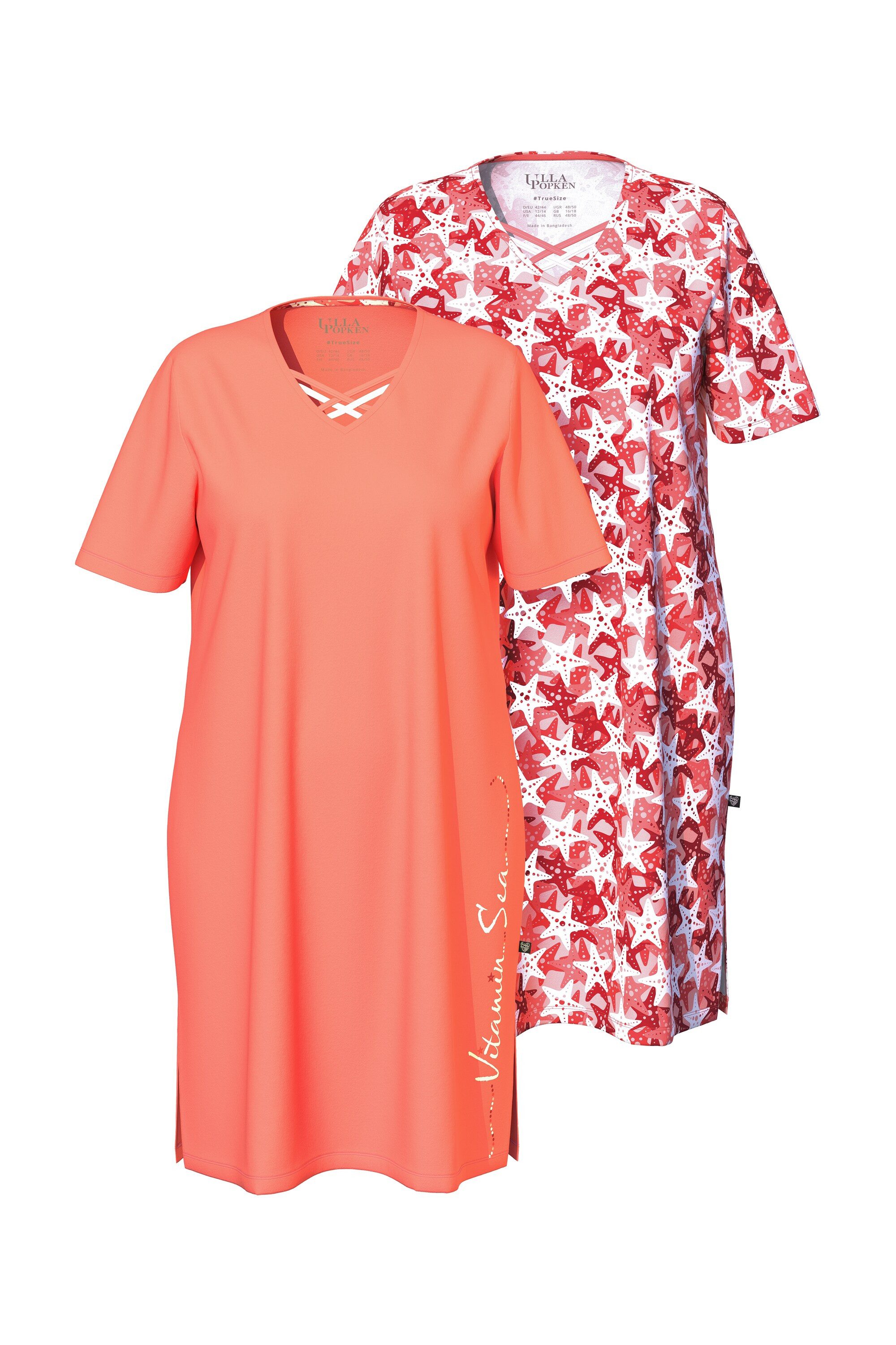 Ulla Popken Bigshirt Bigshirts 2er-Pack Seesterne günstig online kaufen