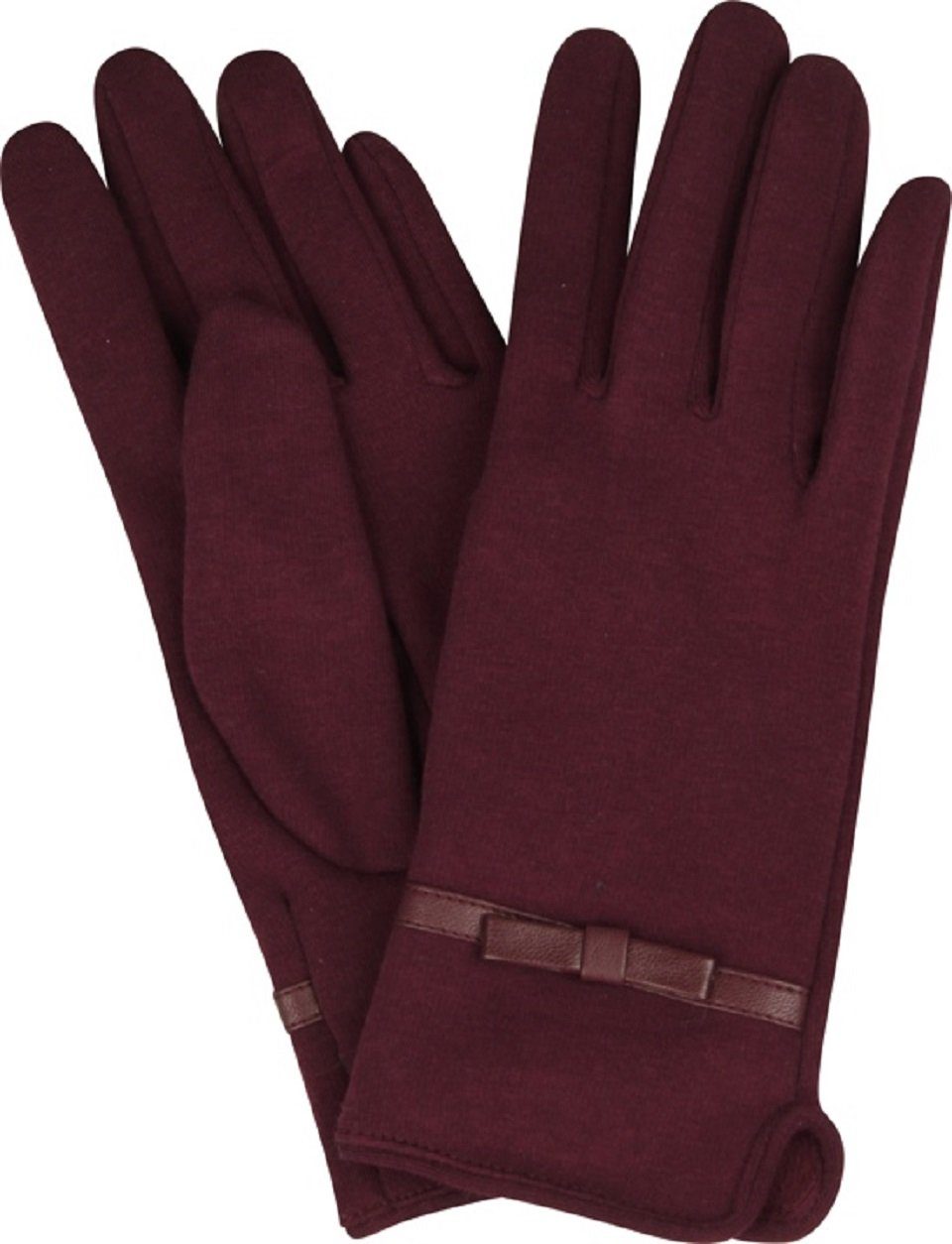 Capelli New York Baumwollhandschuhe Jersey Handschuhe mit Schleife weinrot