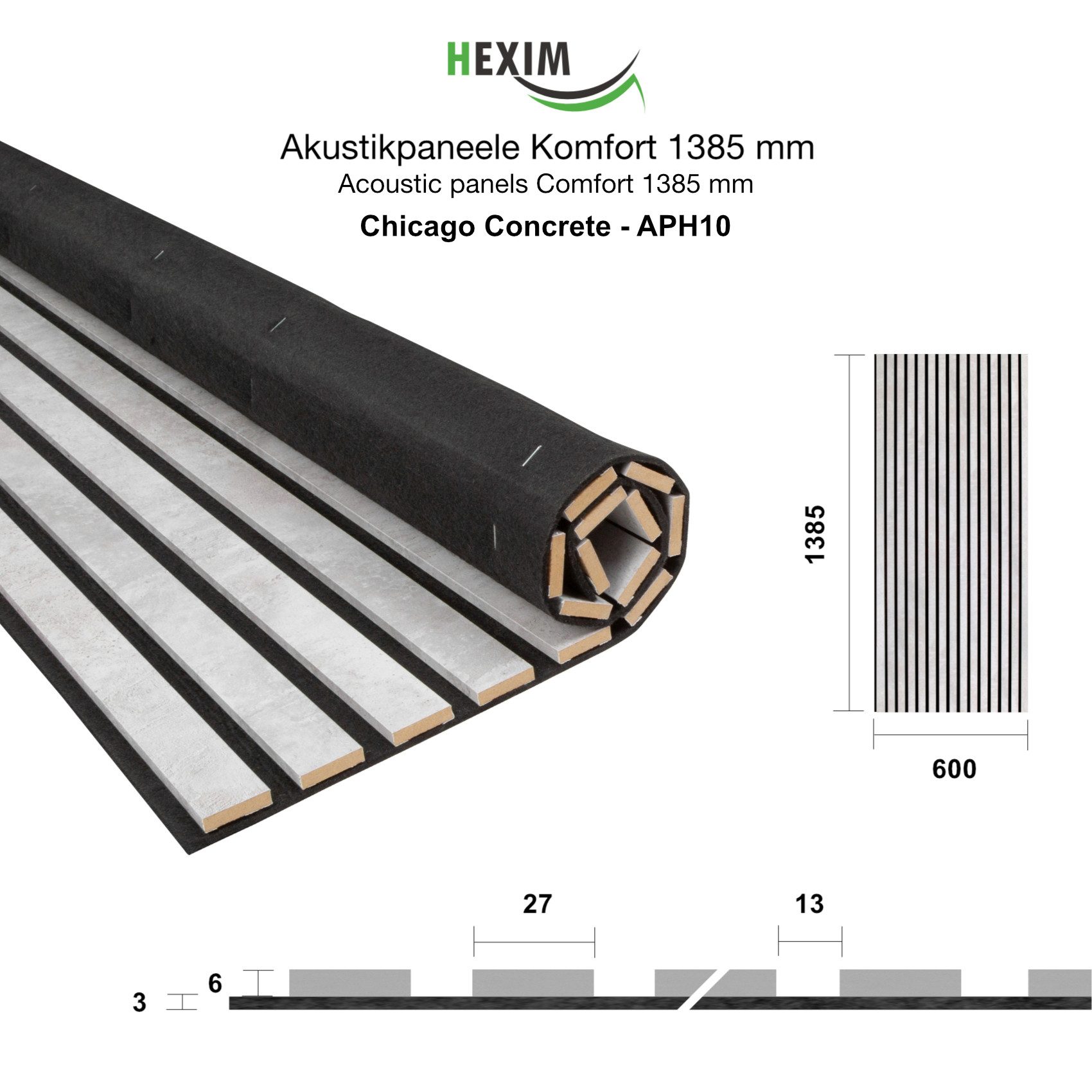 Hexim Wanddekoobjekt APH10 (Akustikpaneele 138,5x60cm - günstig online kaufen