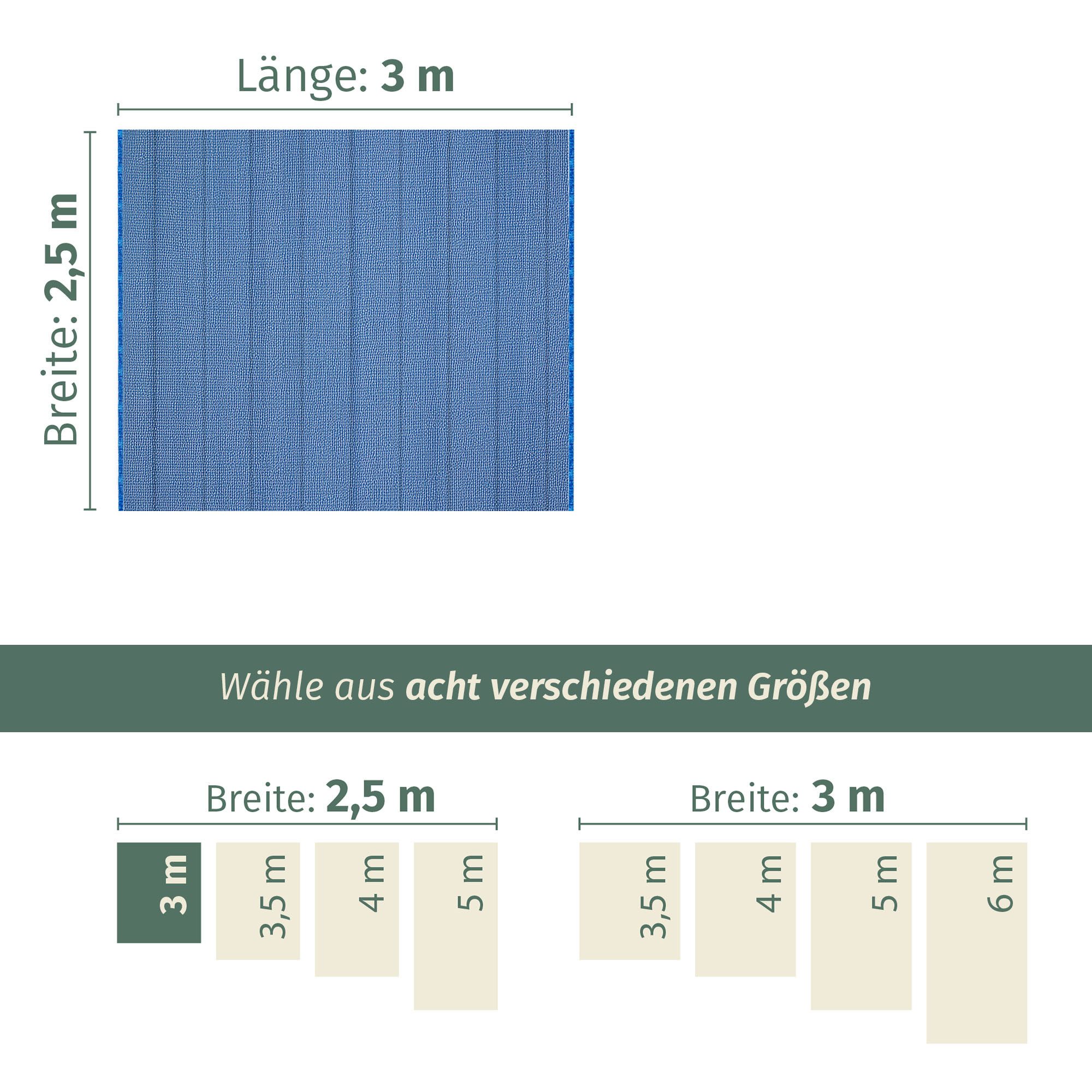 Moritz Zeltteppiche Vorzeltteppich - 250 x 300 - hellblau