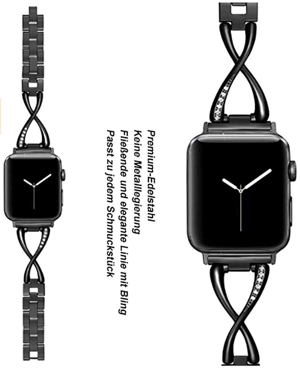 Schwarz Band,Uhrenarmbänder,für Diida Smartwatch-Armband 1-7,42/44mm Watch apple watch
