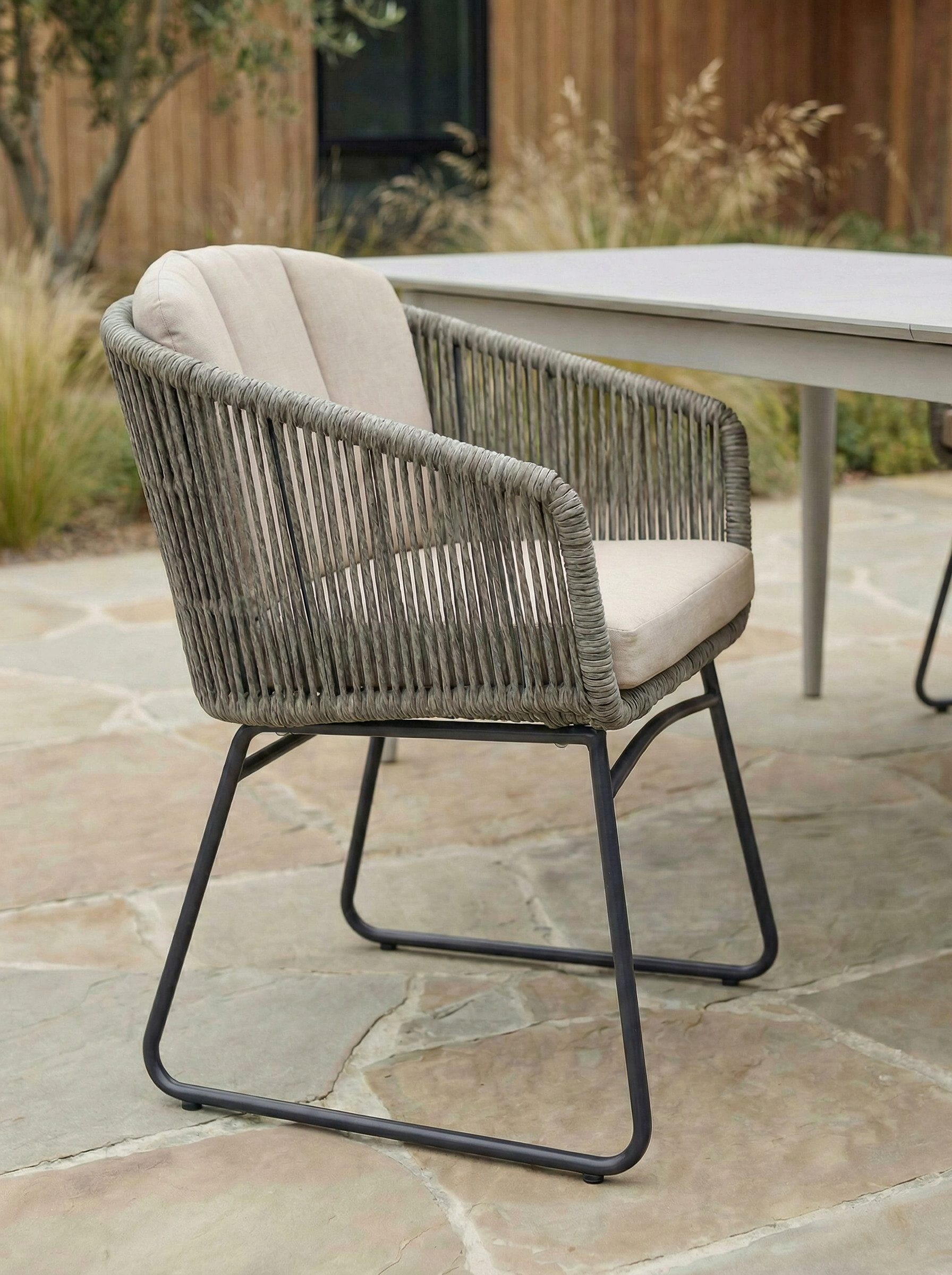 faee Gartenstuhl Lastovo, Aluminium, Weidengeflecht anthrazit