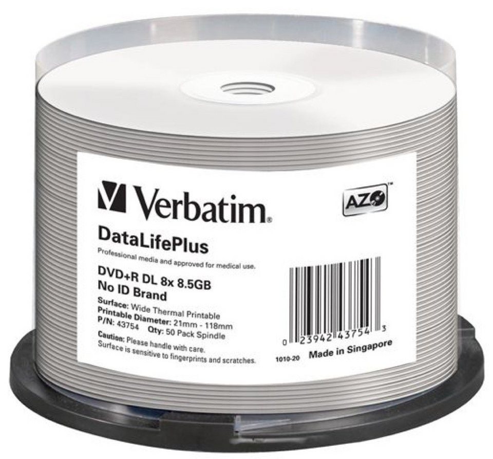 Verbatim DVDRohling »50 Verbatim Professional Rohlinge DVD+R Double Layer full printable Thermo Verbatim DVDRohling »50 Verbatim Professional Rohlinge DVD+R Double Layer full printable Thermo