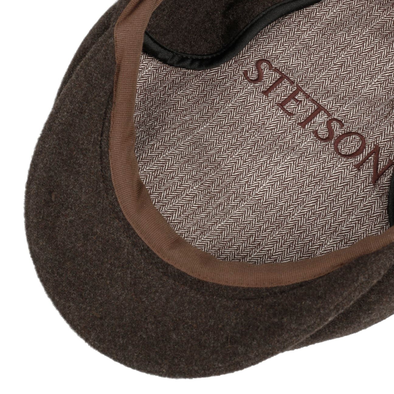 Stetson Flat Cap (1-St) Ohrenschutz mit Schirm, Made in the EU