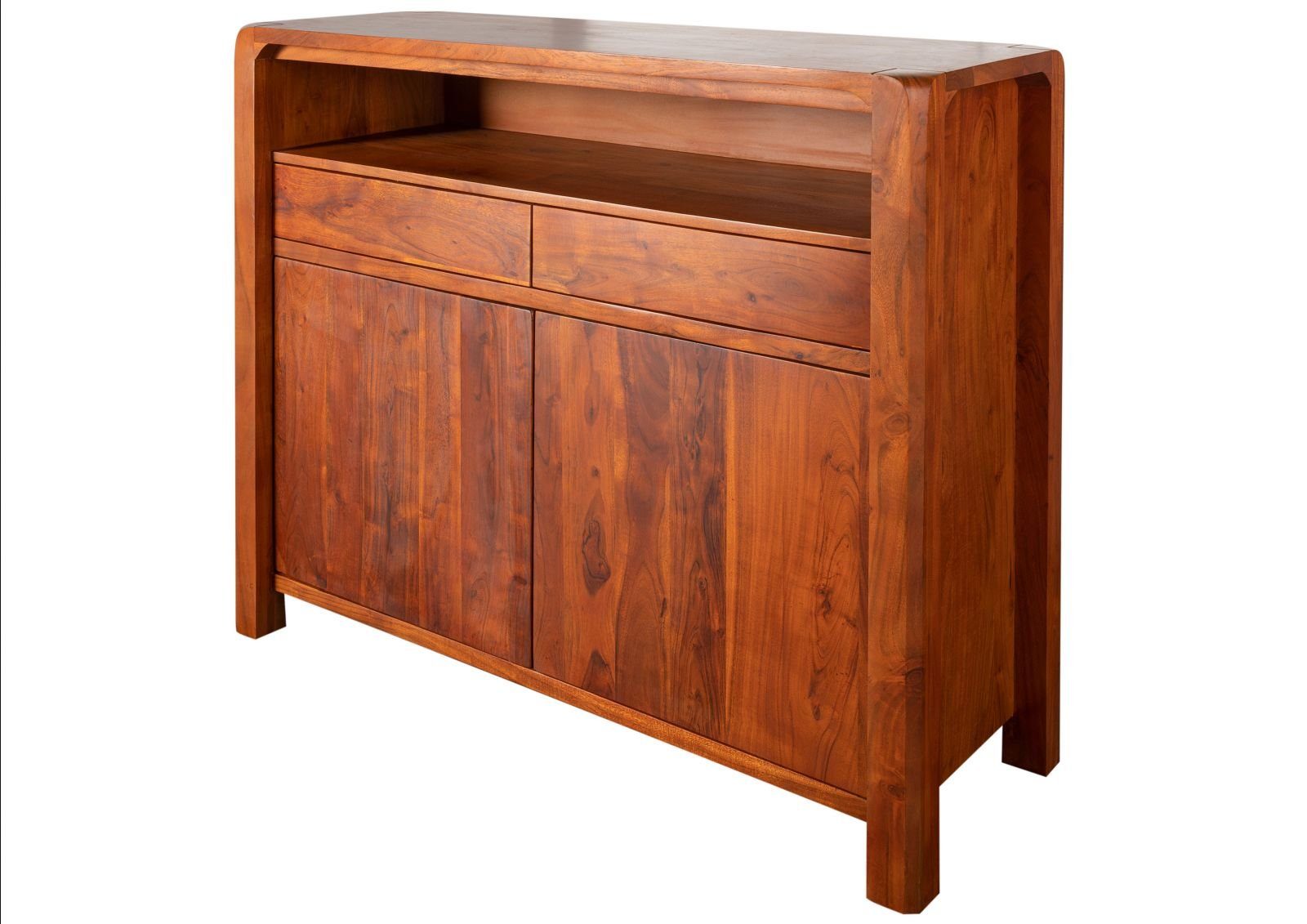 Massivmoebel24 Sideboard BUENO (Massivholz), Sideboard Akazie 120x45x100 honig lackiert BUENO #3005