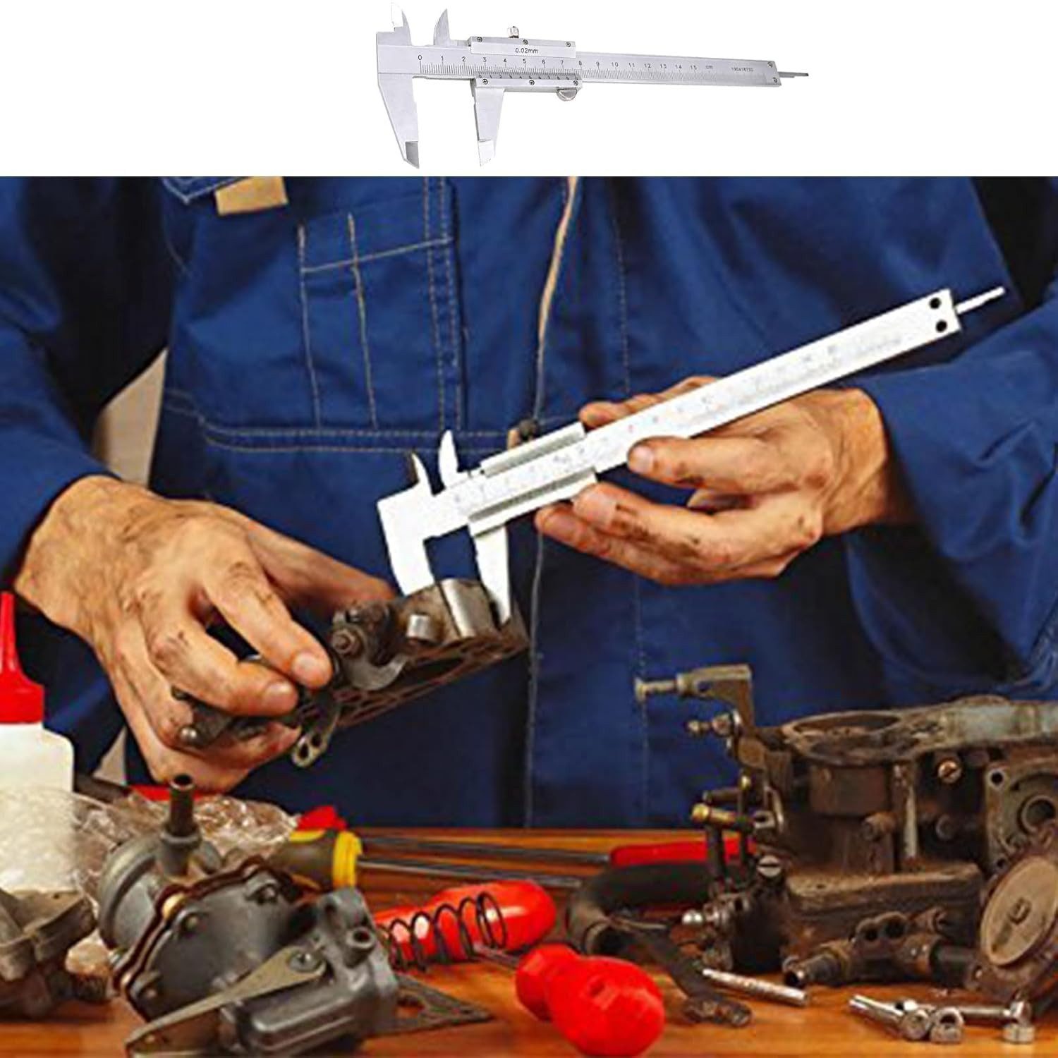 FELIXLEO Messschieber Messschieber Analog 150mm, Schieblehre Analog 0,02 mm Genauigkeit