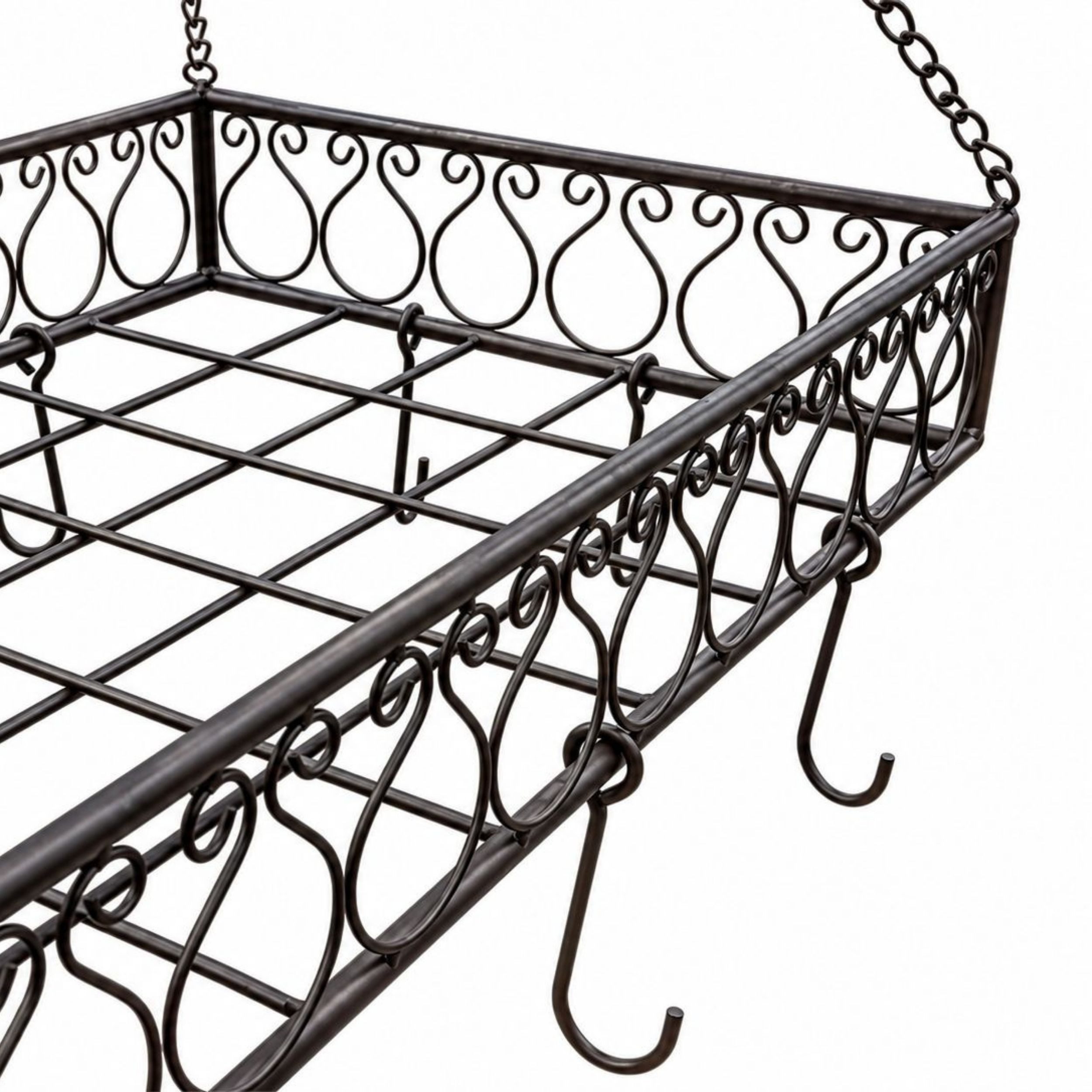 DanDiBo Hängeregal Topfhänger Cocina Pfannenhänger 60 cm Deckenregal Hänger Wurstkrone – Bild 5 von 5