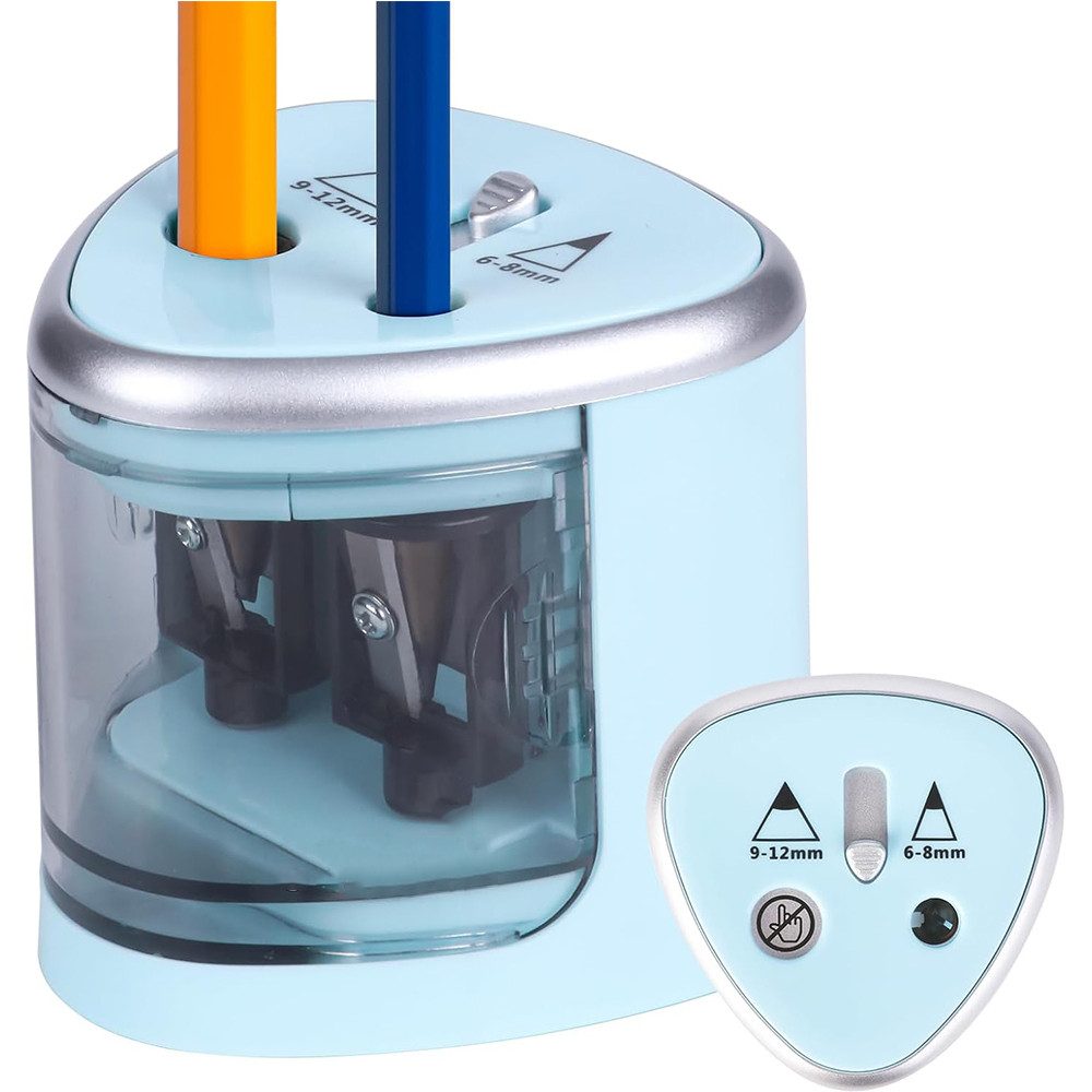 AFKSMILE Anspitzer Elektrischer Bleistiftspitzer, Doppelloch-Batteriespitzer, Anspitzer, Für 6-12mm No.2/Buntstifte, für Schule/Klassenzimmer/Büro/Haus