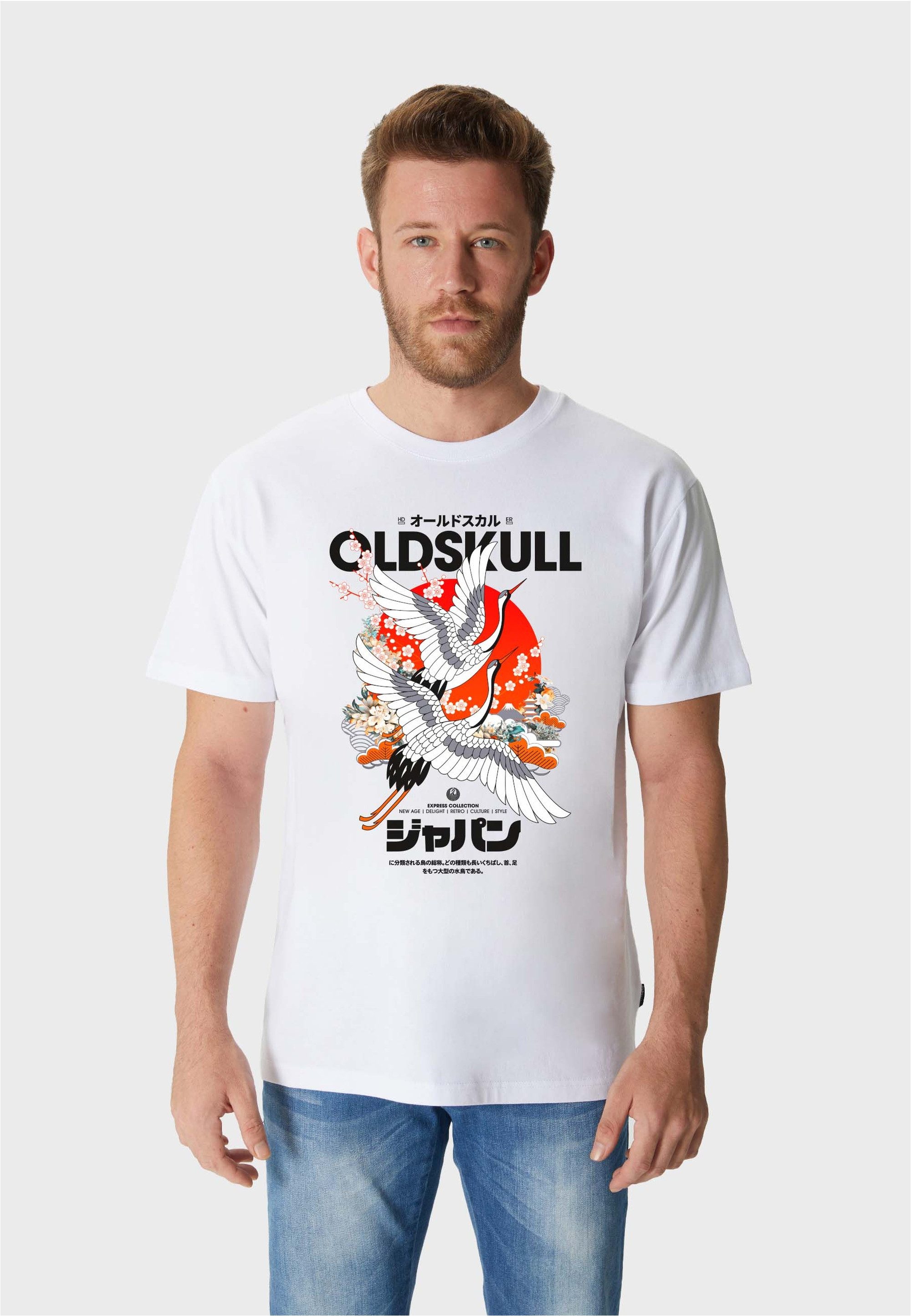 Oldskull T-Shirt ASIAN CRANE BEAUTY (1-tlg) mit coolem Print