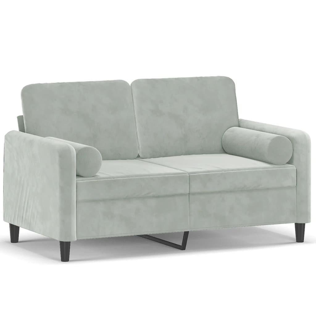 vidaXL Sofa 2-Sitzer-Sofa mit Zierkissen Hellgrau günstig online kaufen