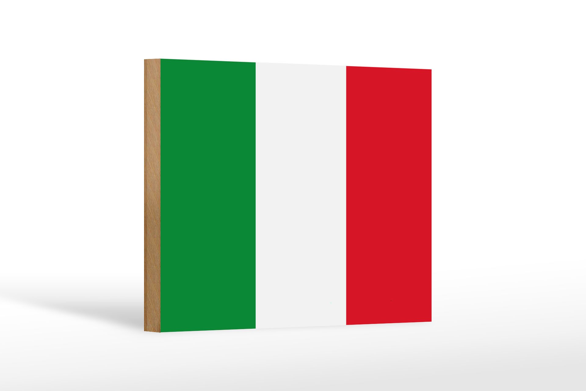 Femer GmbH Holzbild Flagge Italiens 18x12 cm Flag of Italy, Flaggen (1 St), Glatte Holzfaserplatte (MDF), vorn beschichtet