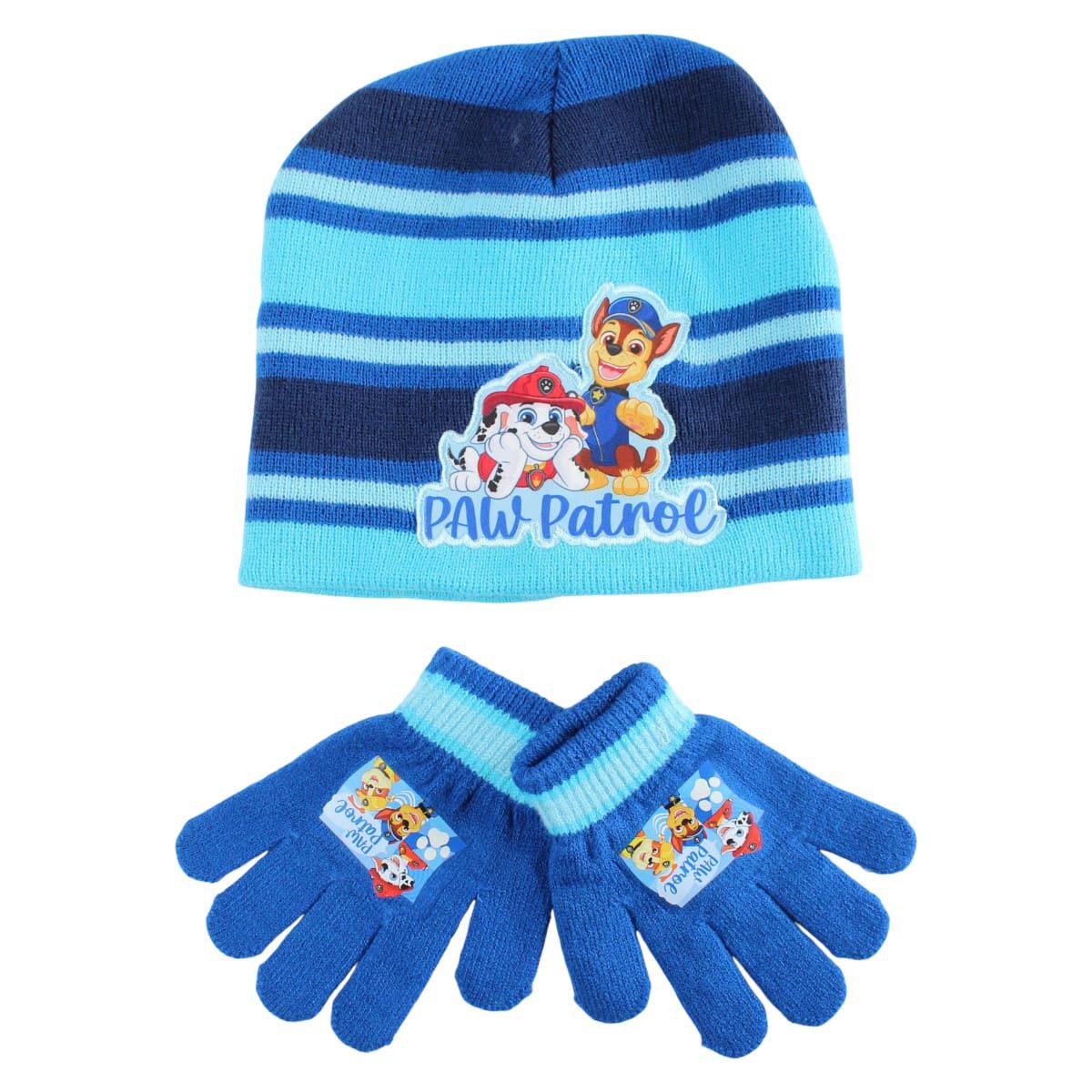 PAW PATROL Jerseymütze Paw Patrol Kinder 2tlg Set Winter Mütze plus Handschuhe Gr.52/54 (Spar-Set, 2-St)