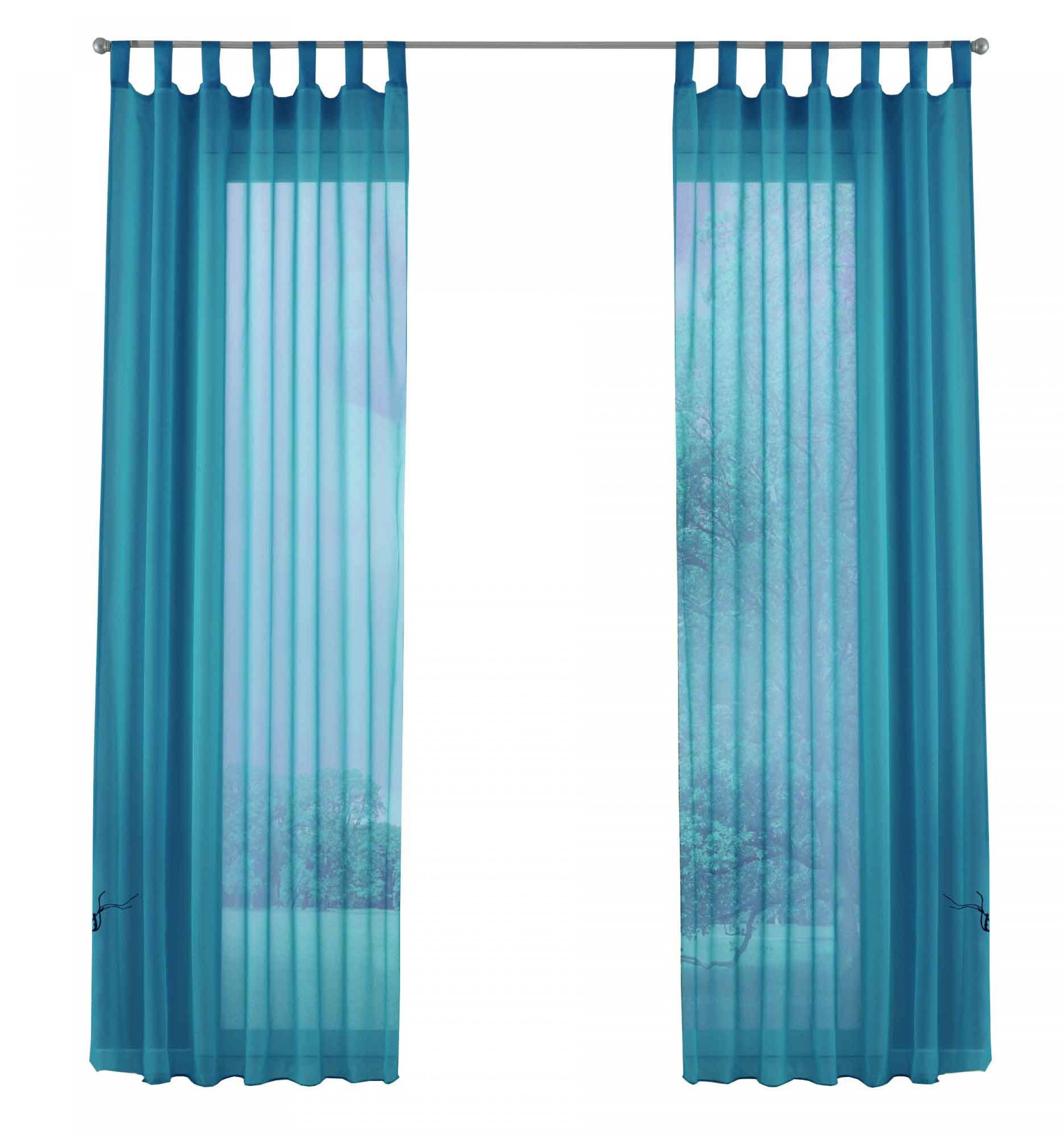 Gardinenbox Gardine (2 St), Schlaufen, transparent, Voile, Transparent Vorhang Set Voile Bleibandabschluss 61000CN