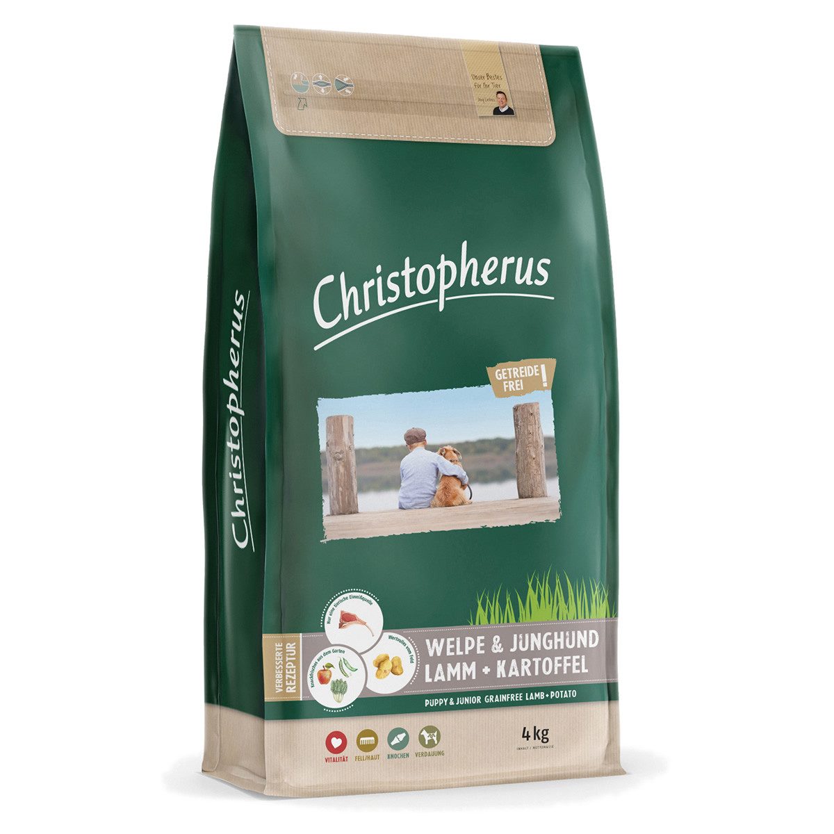 Christopherus Welpe & Junghund mit Lamm & Kartoffel 4 kg, Trockenfutter für: Hund