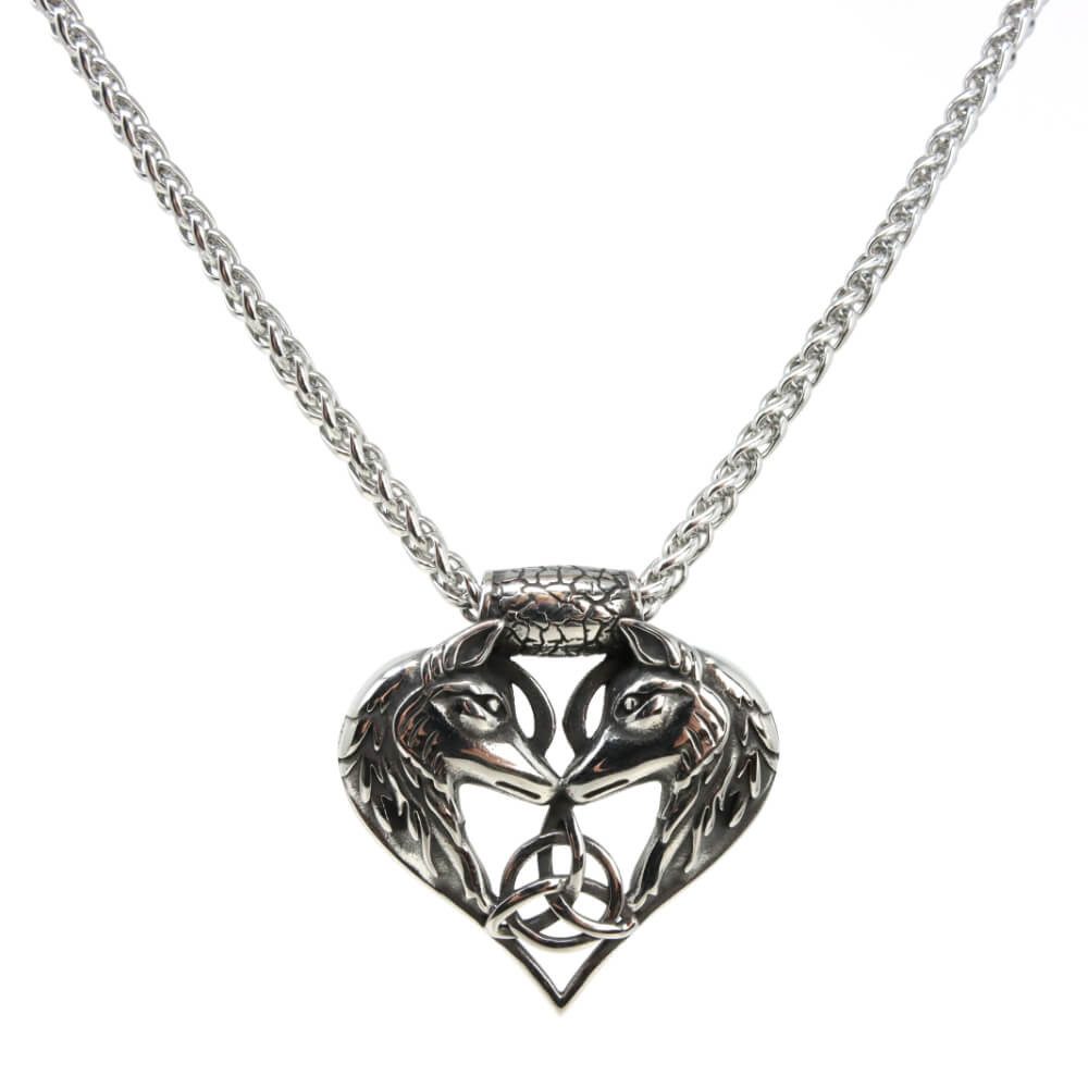 DALMARO Kette mit Anhänger Lederkette Edelstahlkette 316L FENRIR HERZ, Herr günstig online kaufen