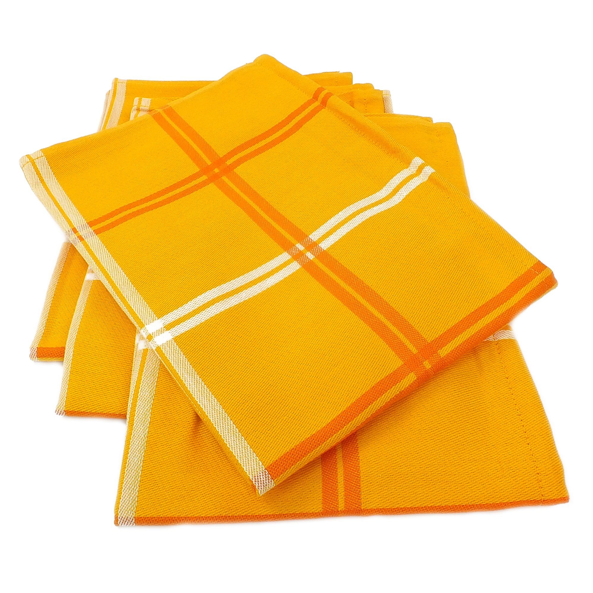 Lasa Home Geschirrtuch Pure, (Set, 4-tlg), 4er Pack Geschirrtücher (4 Stück), ca. 50 x 70 cm, Baumwolle Orange