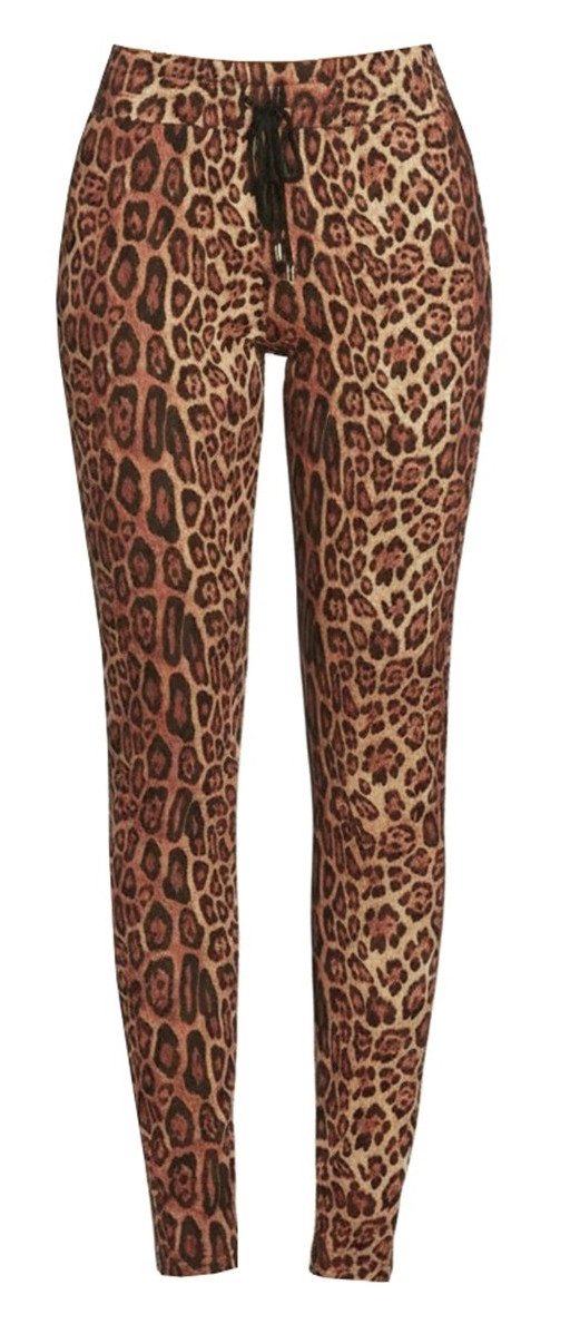 Bas Bleu Schlupfhose im Leoparden-Look, Jogpants Damenhose