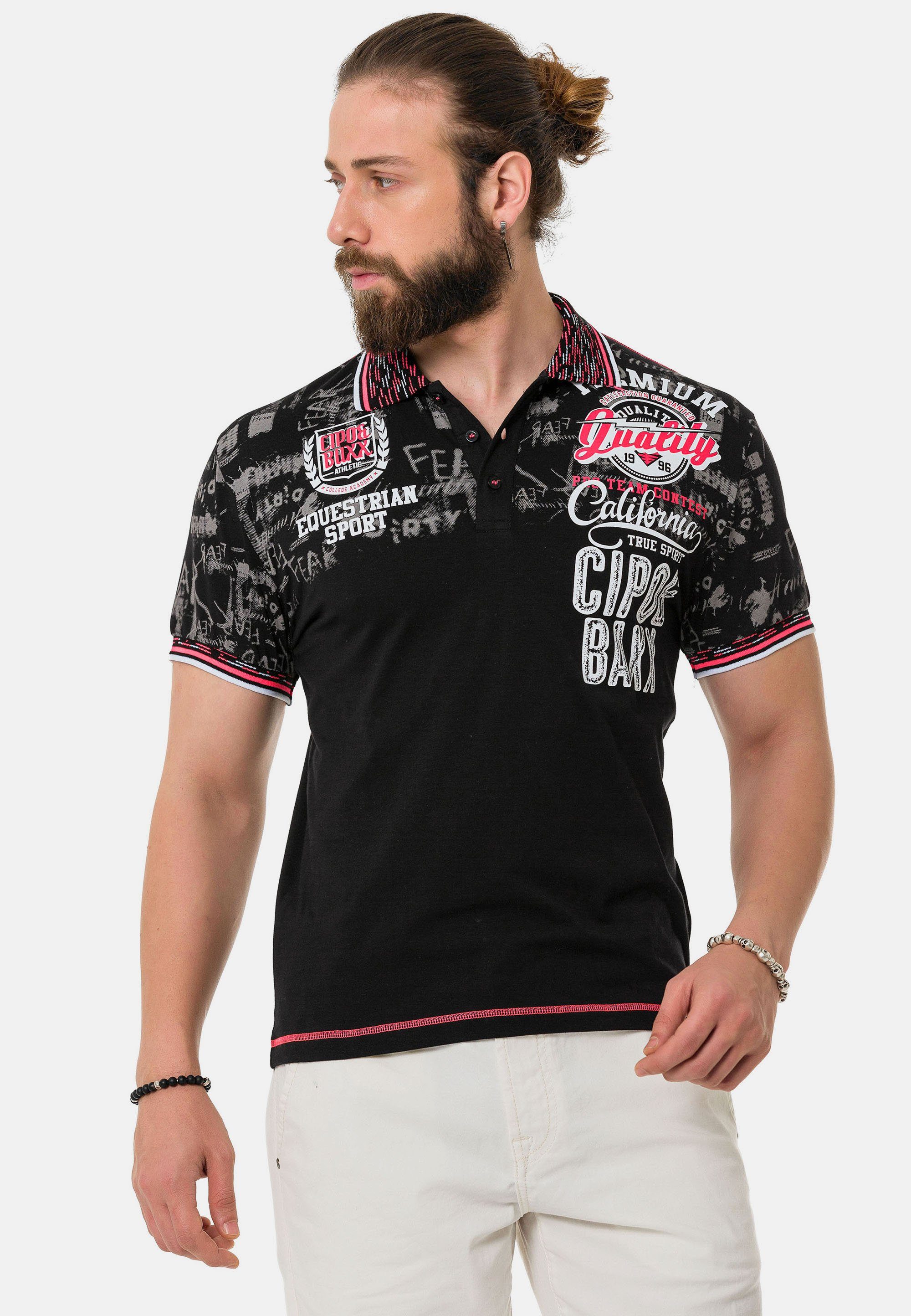 Baxx in Cipo Polo-Design Poloshirt & coolem schwarz