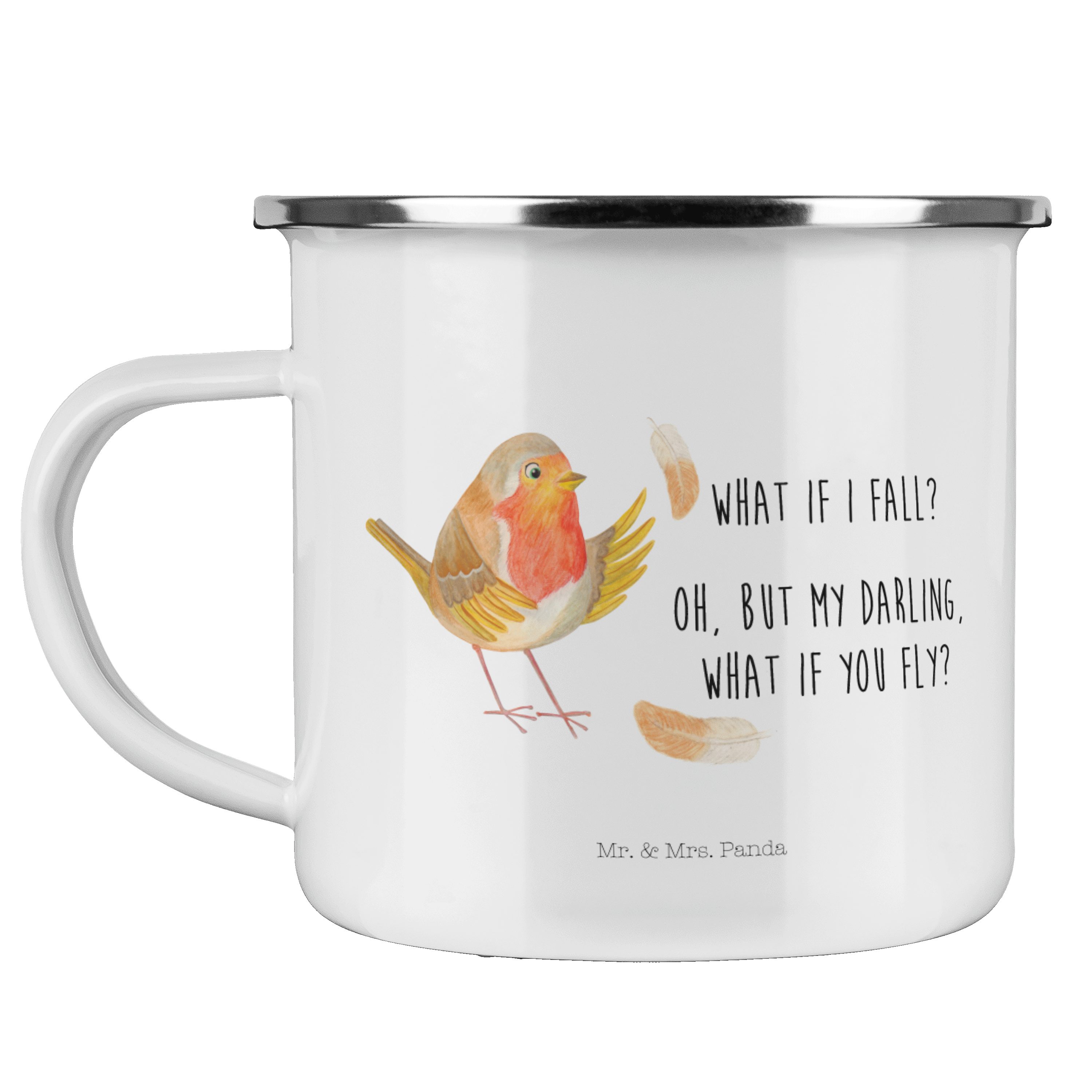 Mr. & Mrs. Panda Becher »Rotkehlchen mit Federn Weiß Geschenk