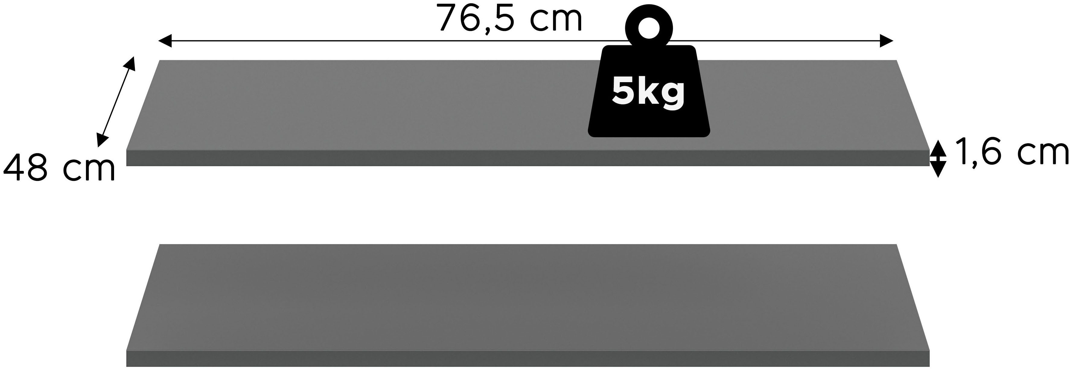 Home affaire Einlegeboden 2er Set, Breite 77 cm (2 St), Skarde, Einlegeboden 2er Set, 77 cm