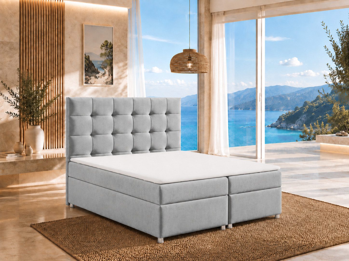 Best for Home Boxspringbett mit Bettkasten Doppelbett mit Stauraum Trinity K-12 Komfort Topper (140x200 160x200 180x200 200x200 cm), Handwerksqualität, TOP Preis-Leistungs-Verhältnis