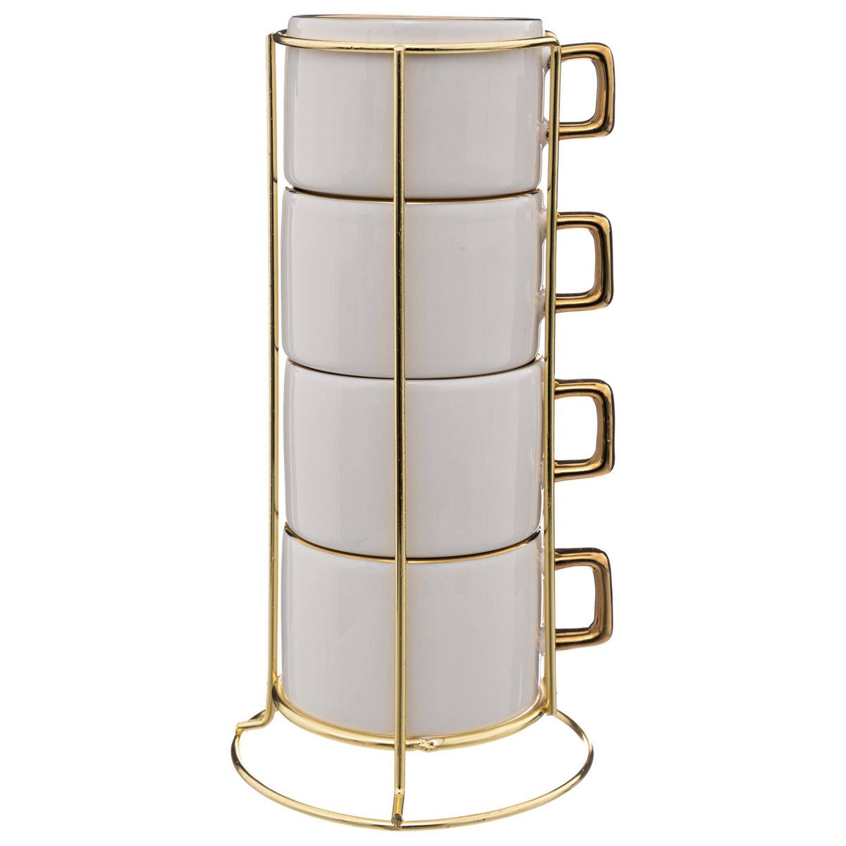 Secret de Gourmet Tasse Keramiktassen mit Ständer ARYA, 170 ml, 4er-Set, Keramik