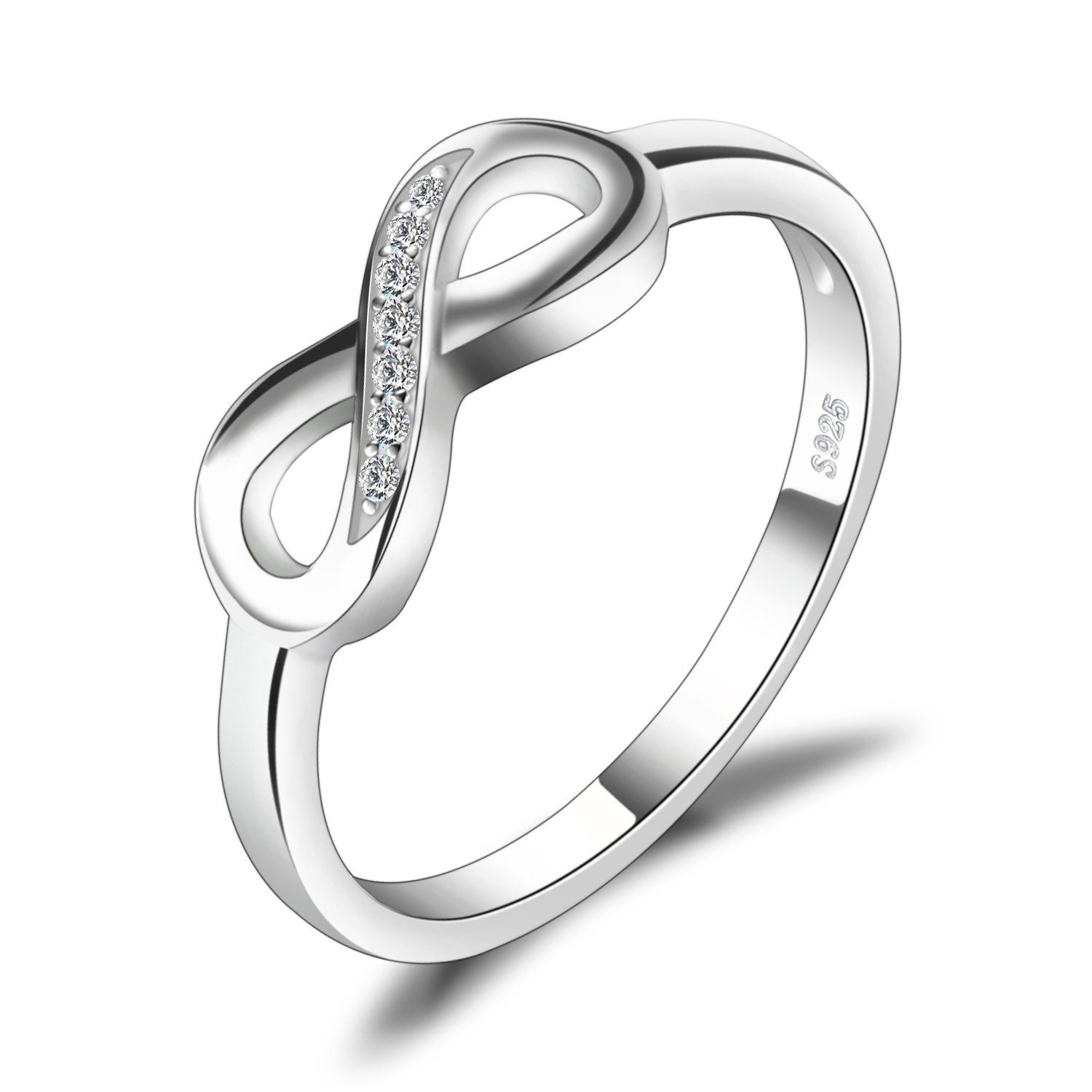Figur Silberschmuck der S925 POCHUMIDUU aus Frauen Fingerring Sterlingsilber Acht, Ring für