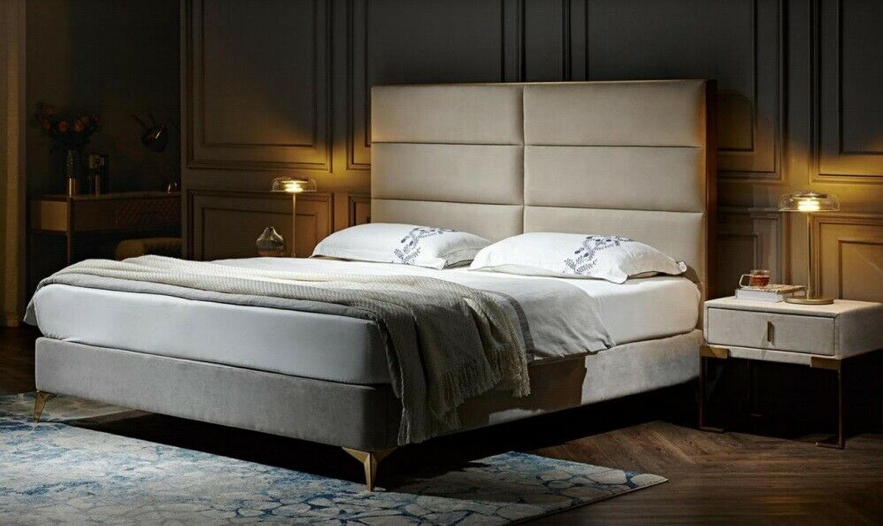 Luxur Textil Polsterbett Designbett Luxus Bett, JVmoebel Design Ehebett Bett