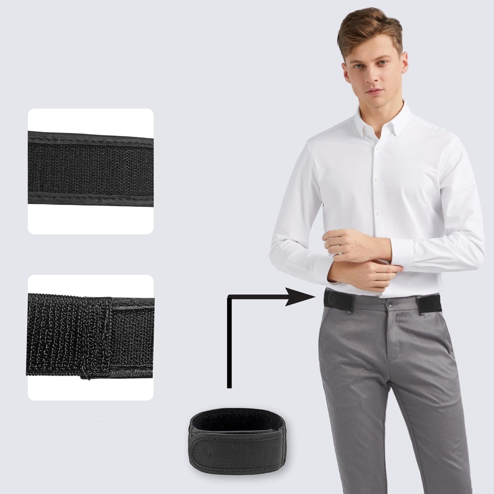FOUORTUNATE-BEE Gürtelschnalle 4er Set Gürtel ohne Schnalle, Verstellbarer Elastikgürtel Unisex (4-St) Für Alltag, Reisen, Sport und Arbeit, Unsichtbarer Stretc – Bild 4 von 5