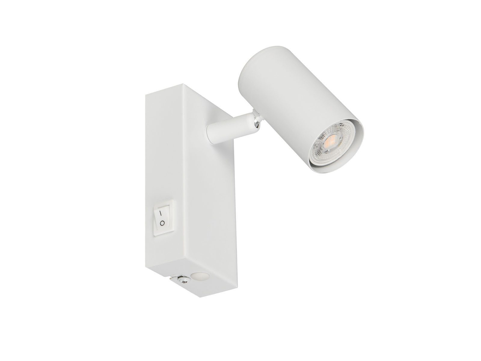 Reality Leuchten LED Wandstrahler mit Schalter, Spot schwenkbar Breite 6cm, Leuchtmittel dimmbar, LED wechselbar, Warmweiß, Wandspot innen mit GU10 Leuchtmittel