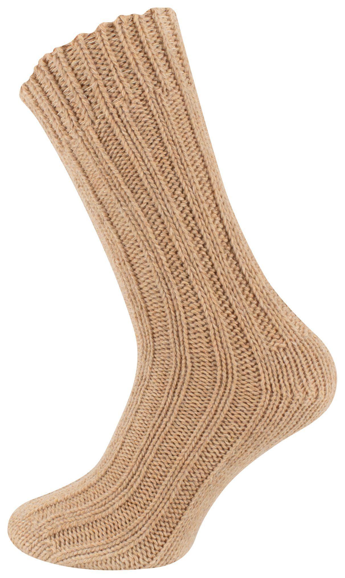 Unisex Cotton (4-Paar) und Braun gefärbt vorgewaschen Socken ökologisch Alpakasocken Prime®