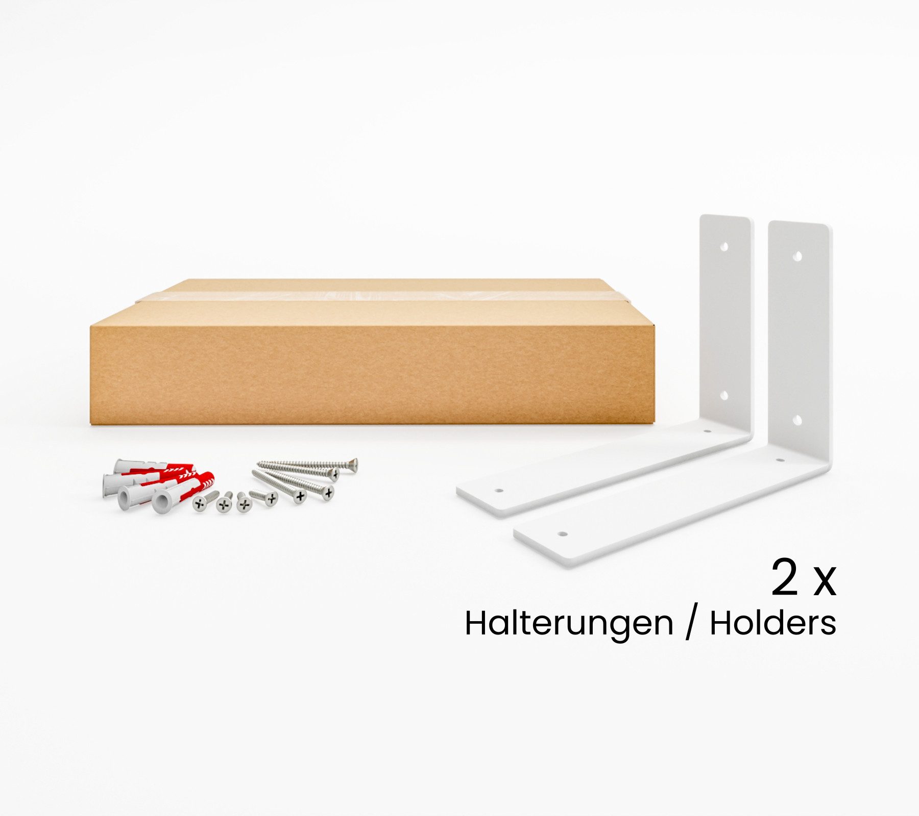 HEVVA Wandregalhalter 2x Regalwinkel 10/15/20/25/30 cm - FREIBERG - L-förmige Regalträger, Set, DER PREIS GILT FÜR EIN SET AUS 2 HALTERUNGEN