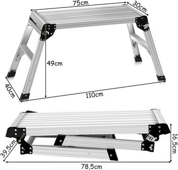 KOMFOTTEU Arbeitsplattform Arbeitsbühne, 150 kg Tragfähigkeit