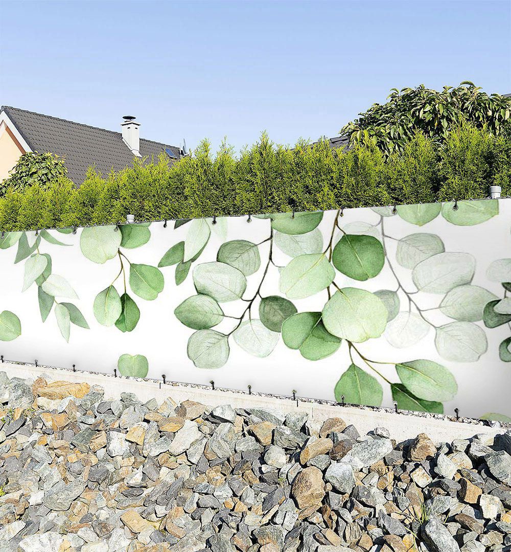 MyMaxxi Sichtschutzzaunmatten Zaunbanner hängende Eukalyptus Blätter Sichtschutz Garten Zaun, (hängende Eukalyptus Blätter)