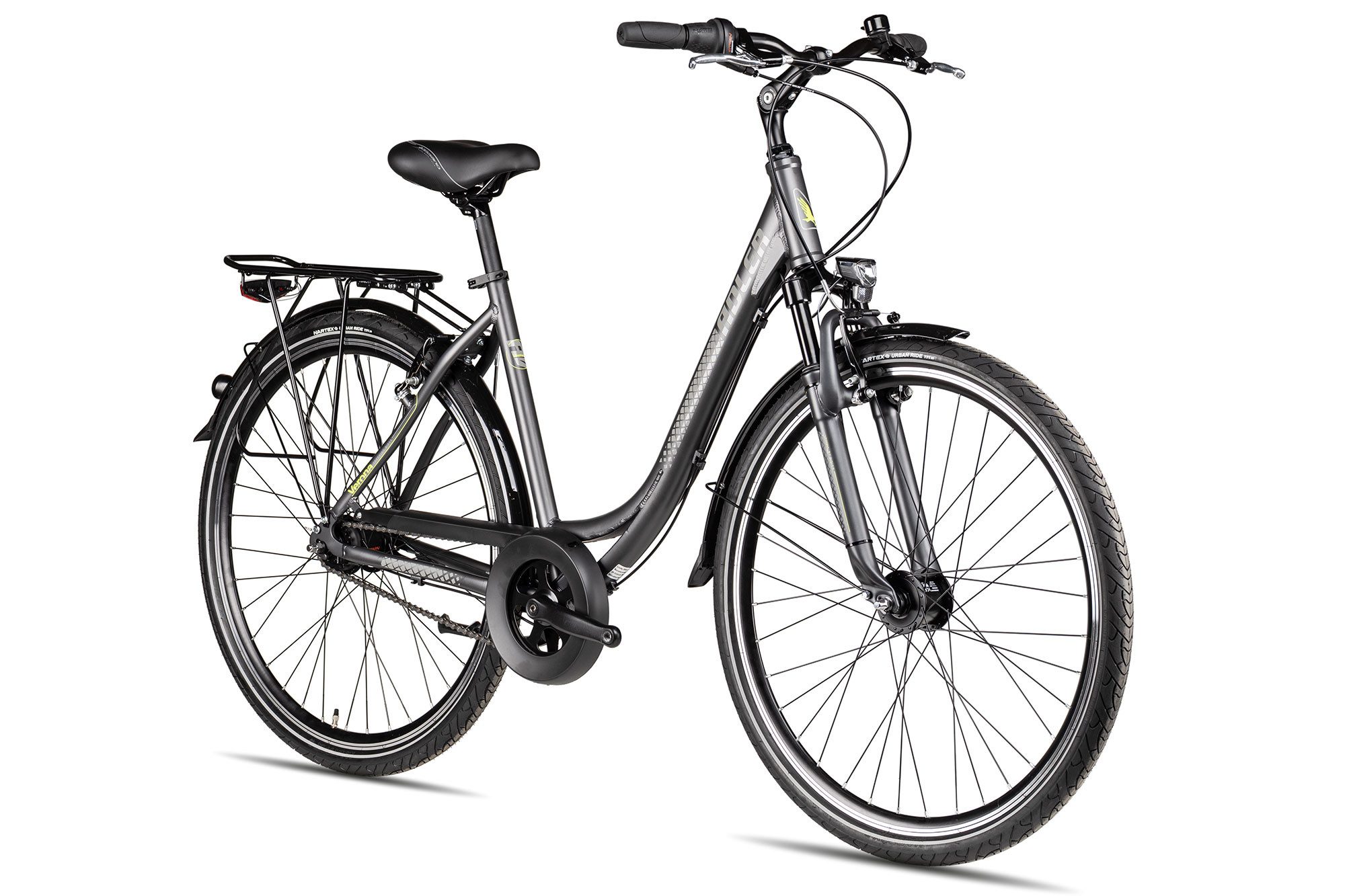 Adler Cityrad Verona NEXUS Wave, 7 Gang Shimano Nexus 7 Rücktritt Schaltwerk, Nabenschaltung Rücktritt, Rücktrittbremse schwarz/grau