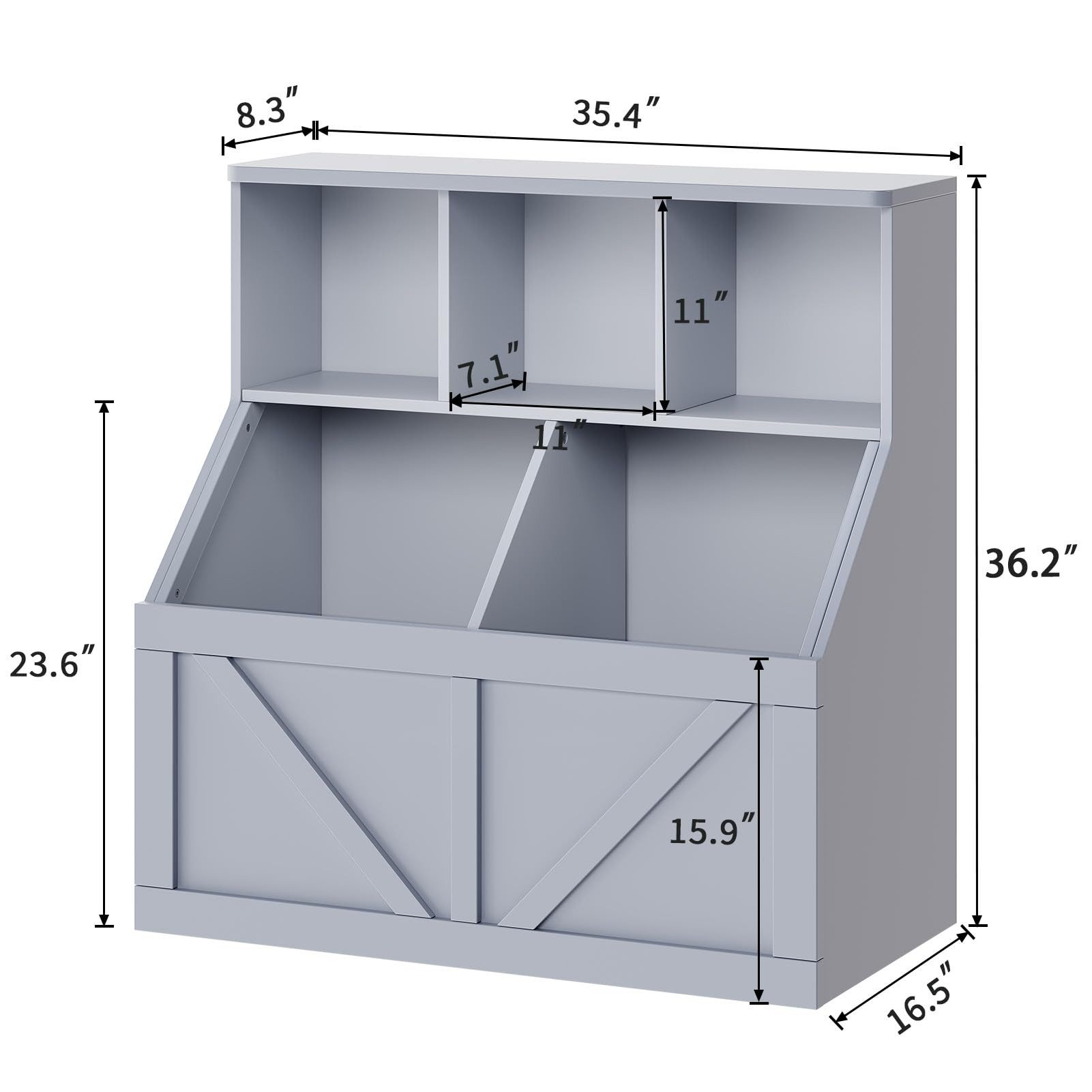 GarveeMore Kinderregal Bücherregal Kinder Spielzeugregal 90x42x92cm günstig online kaufen