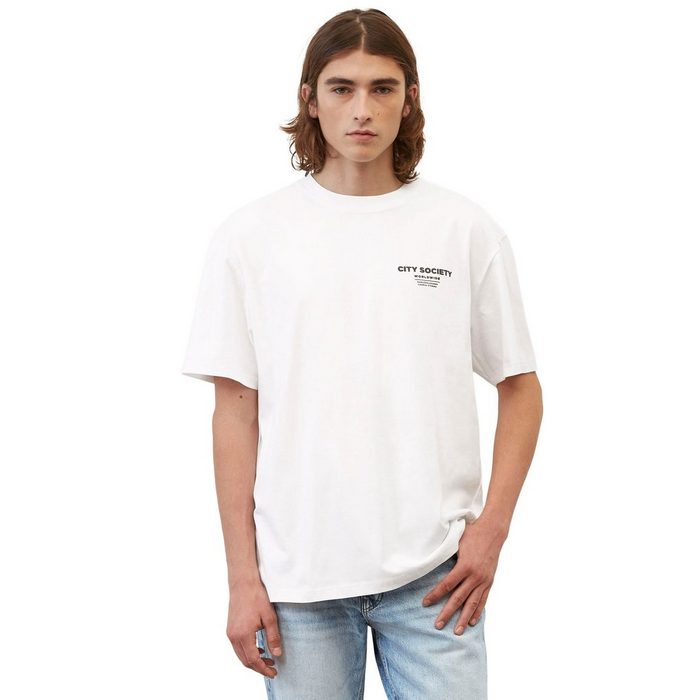 Marc O'Polo DENIM T-Shirt mit Print in Brusthöhe und großem Print hinten