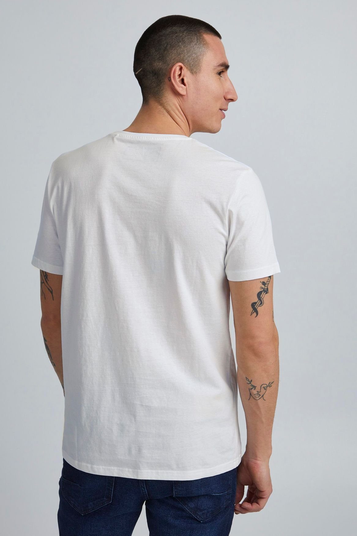 Einfarbiges Rundhals (1-tlg) Basic 4115 !Solid Weiß in T-Shirt T-Shirt